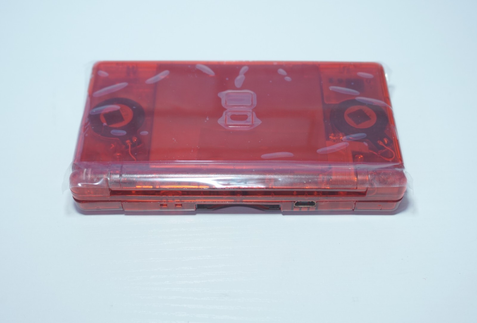 Nintendo DS Lite Transparent Clear Blood Red Handheld System with Charger