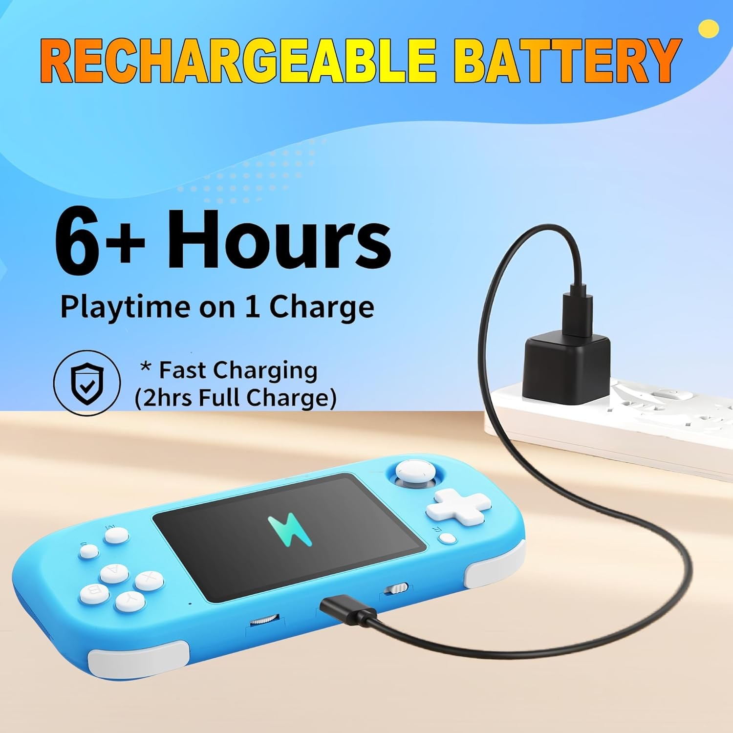 Beijue Handheld Video Game 3.5 Inch 139 Preloaded Bay Blue