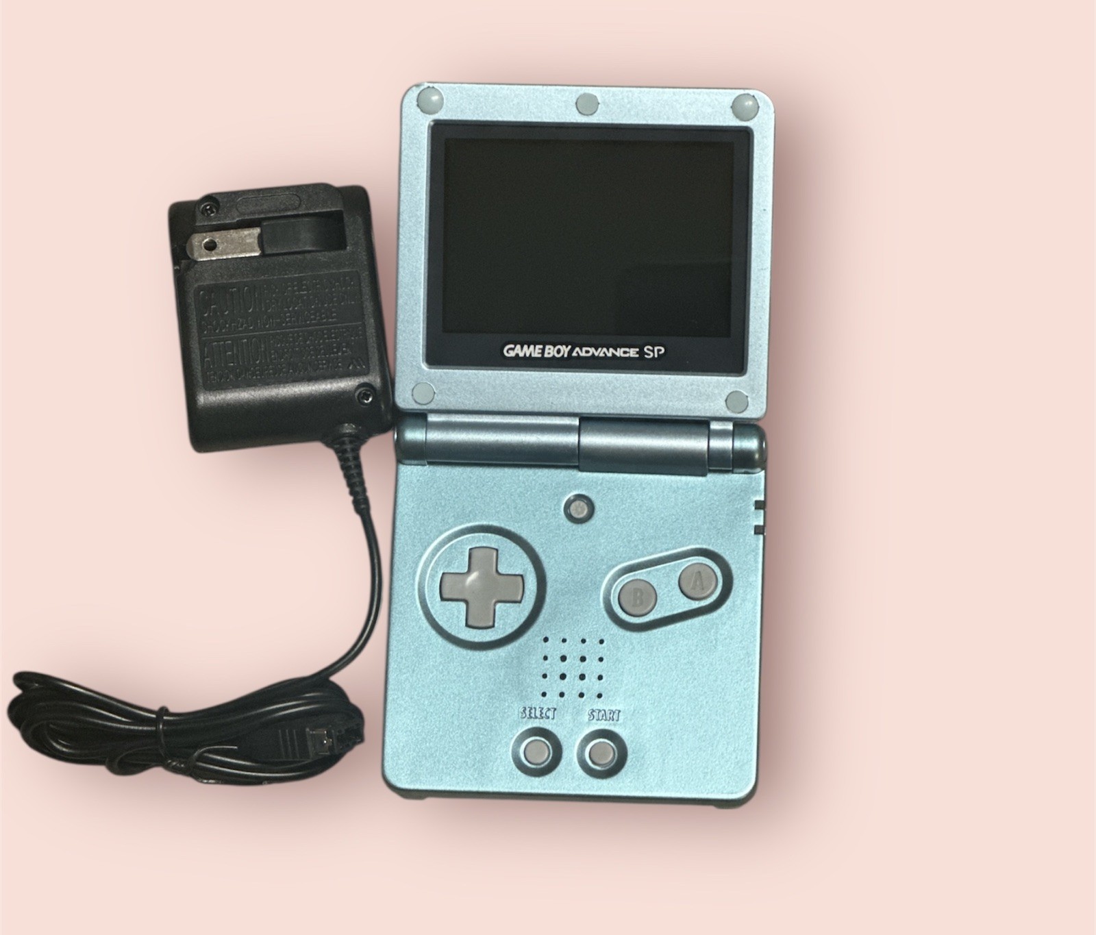 Nintendo Game Boy Advance GBA SP Pearl Blue Handheld Console (Back Lit AGS-101)