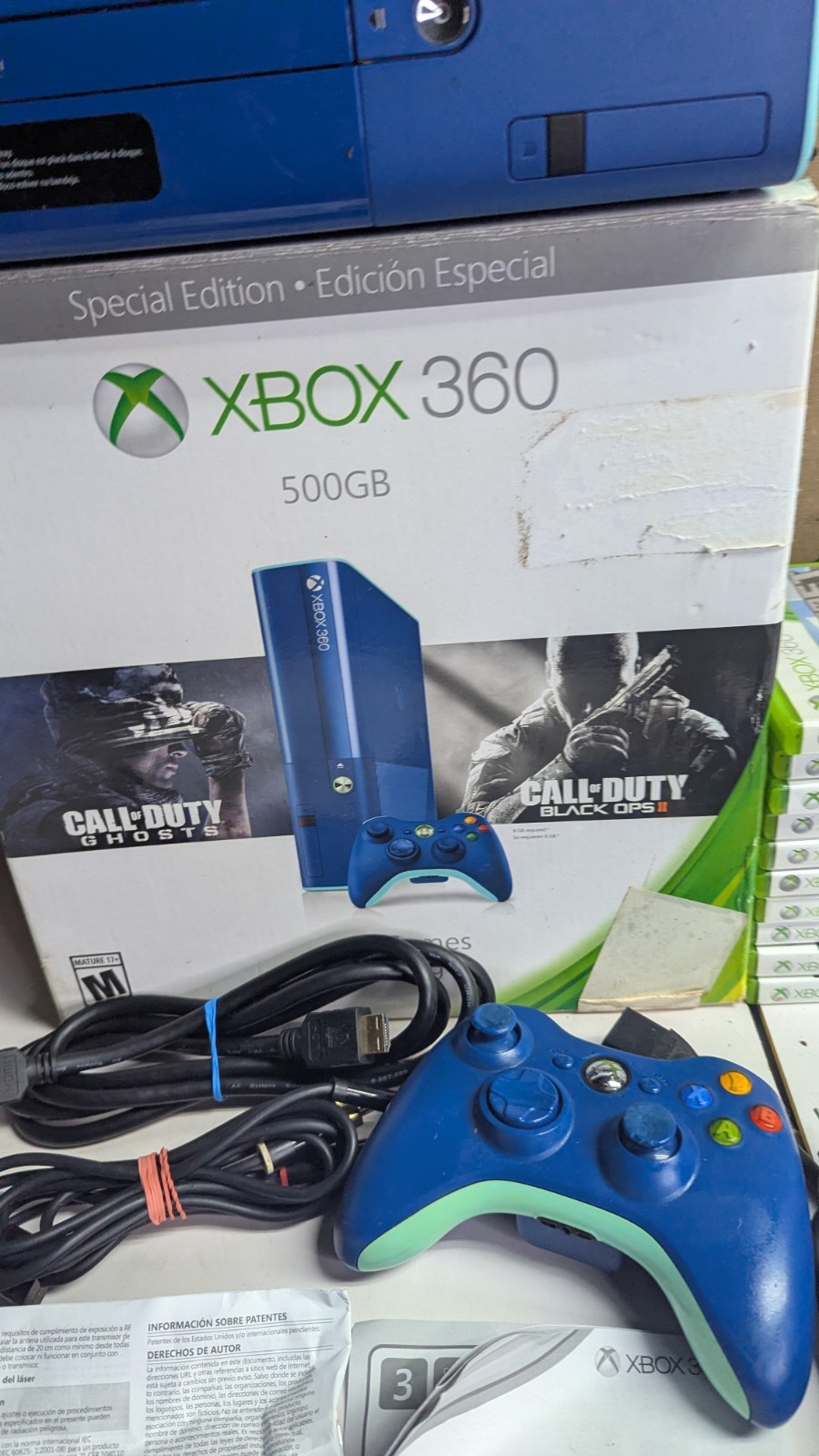 Microsoft Xbox 360 E 500GB Special Edition Console Kinect Bundle BLUE