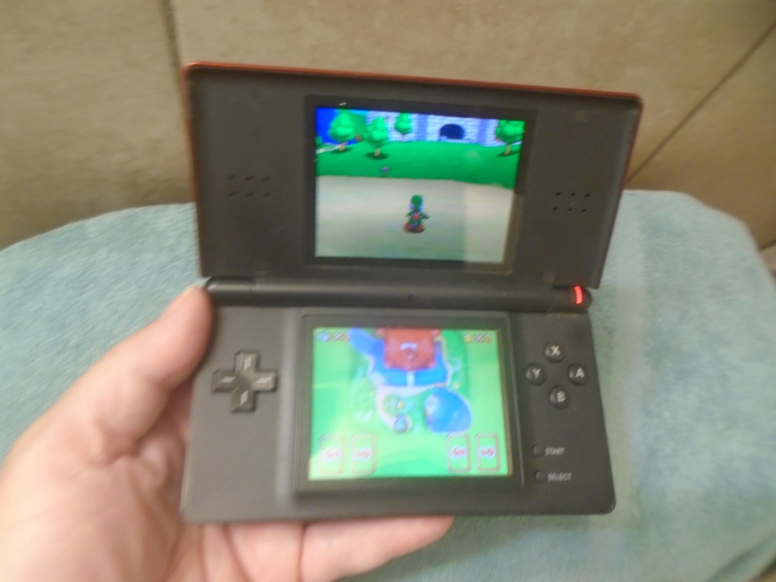 Nintendo DS Lite Crimson Handheld System – Red/Black tested with super mario 64