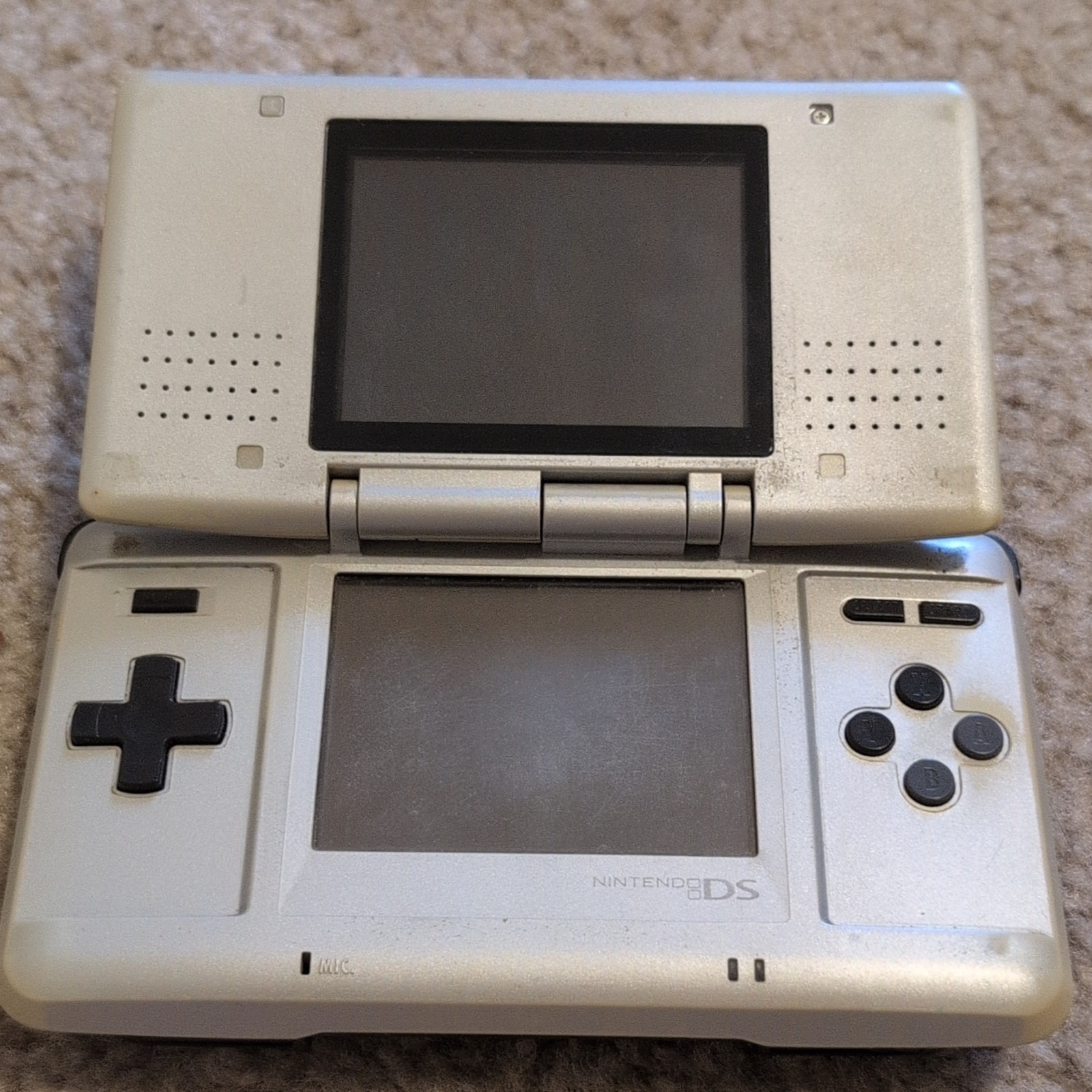 Nintendo DS NTR-001 Silver Handheld Console Tested Region Free NO STYLUS/CHARGER