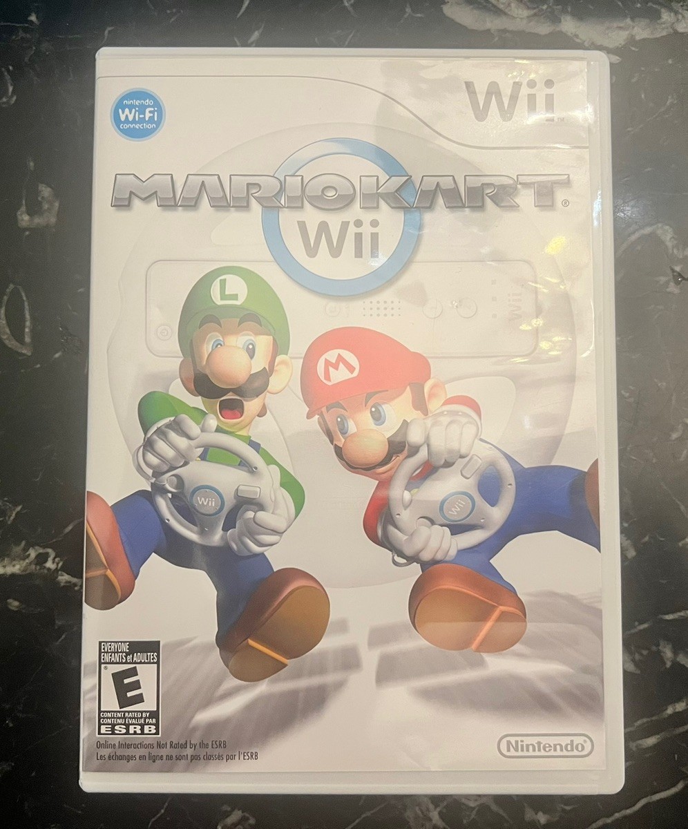 Nintendo Wii Mario Kart Racing Bundle Black Console Tested with wheel! Rare 🔥