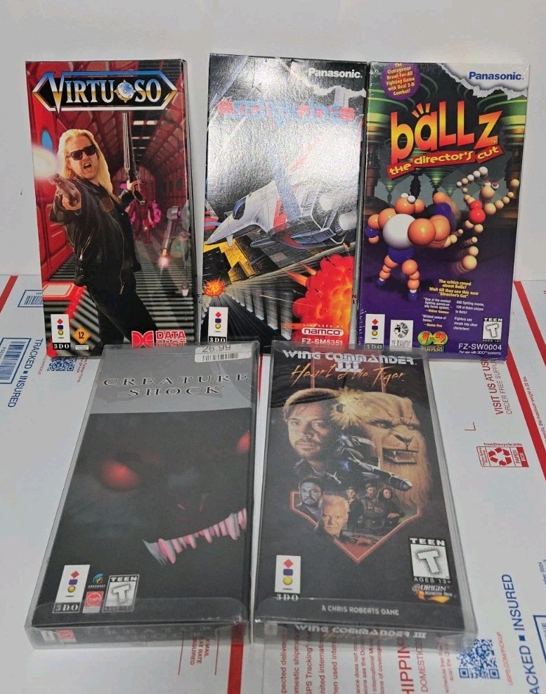 5 3DO Games Including Virtuoso, Starblade, Wings Commander, Creature Shock READ