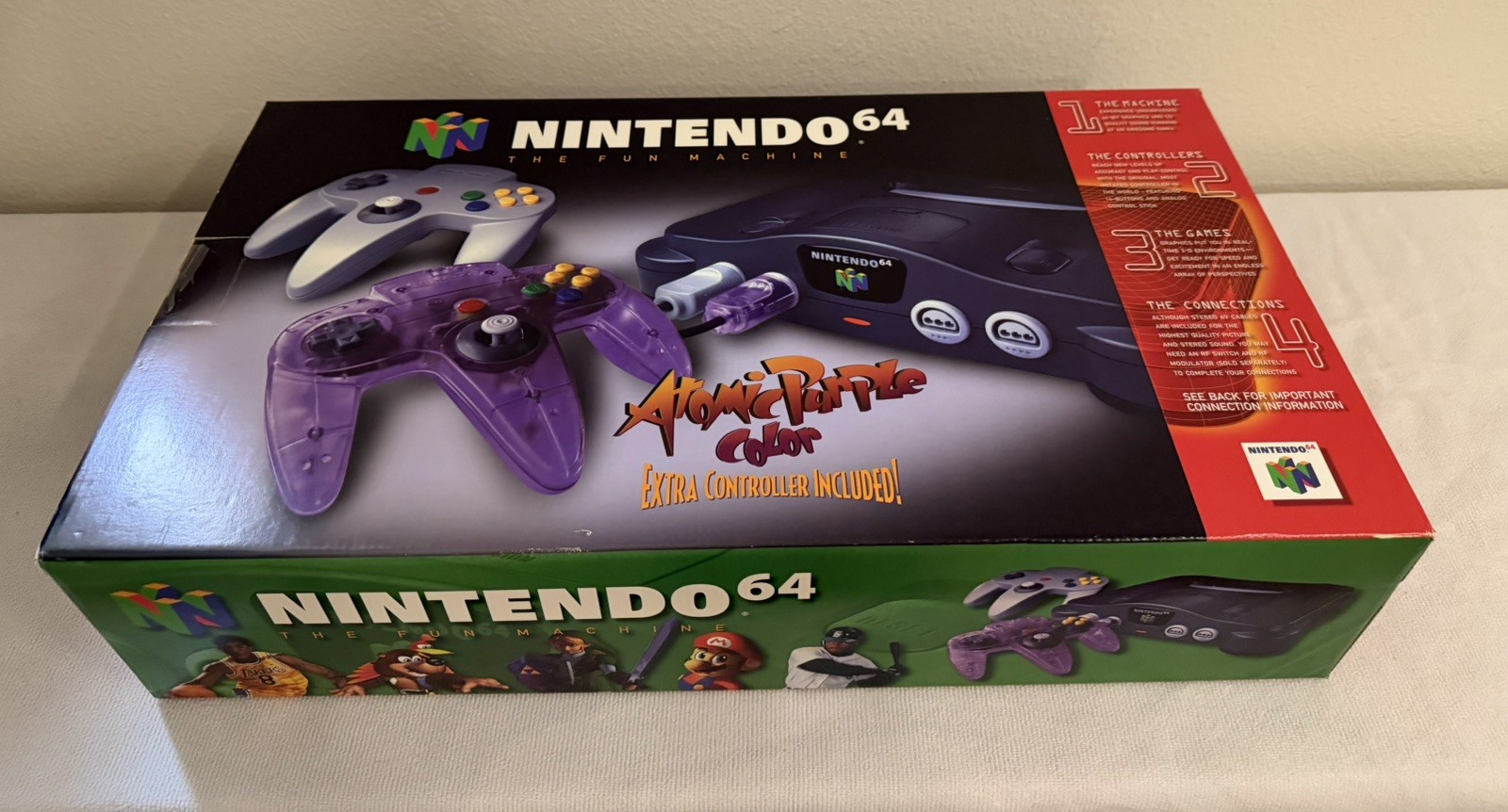 Nintendo 64 N64 Atomic Purple Vintage Video Game Console New, sealed collectable