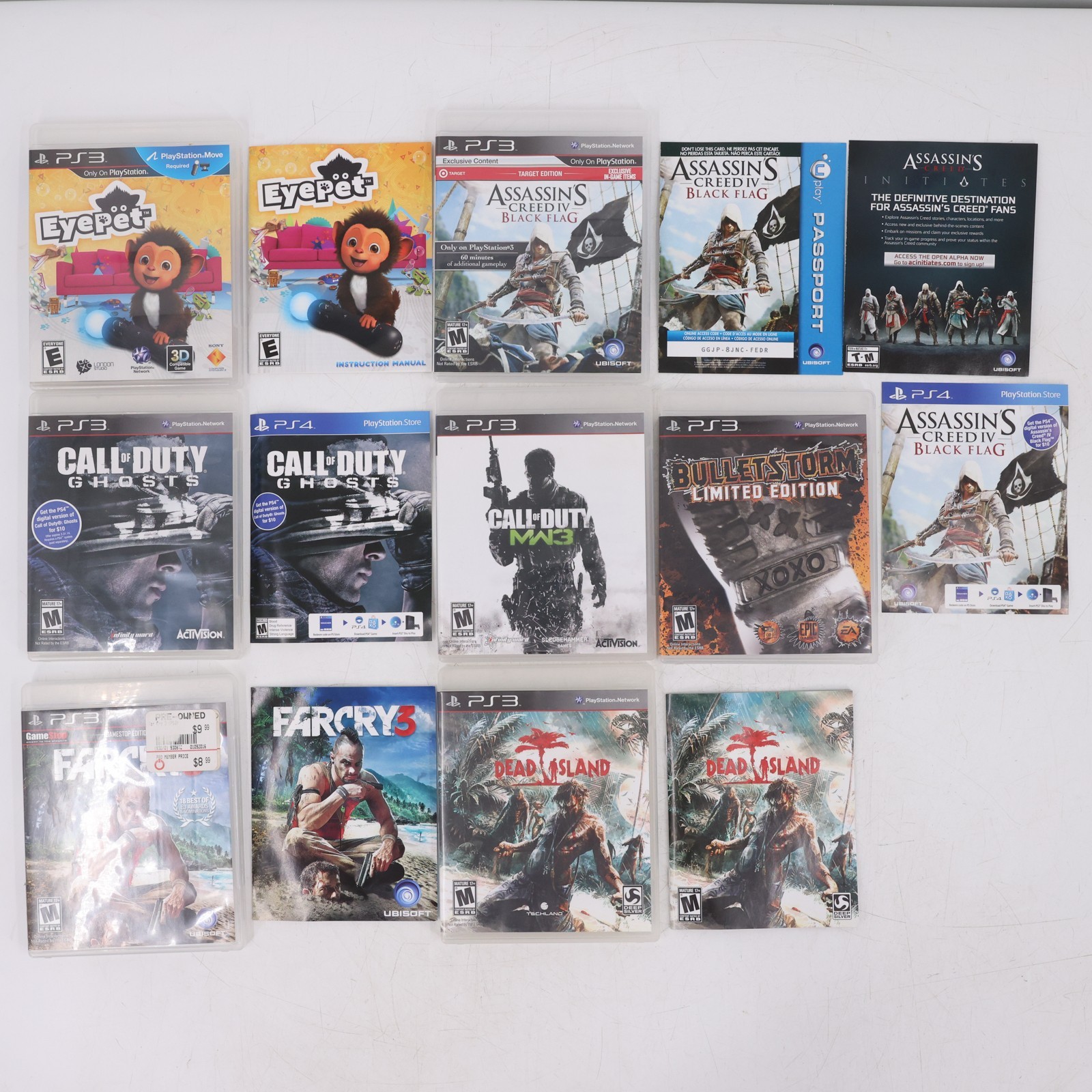 Sony PlayStation 3 PS3 Slim 320GB Console Bundle CECH-2501B 2 Controllers Move