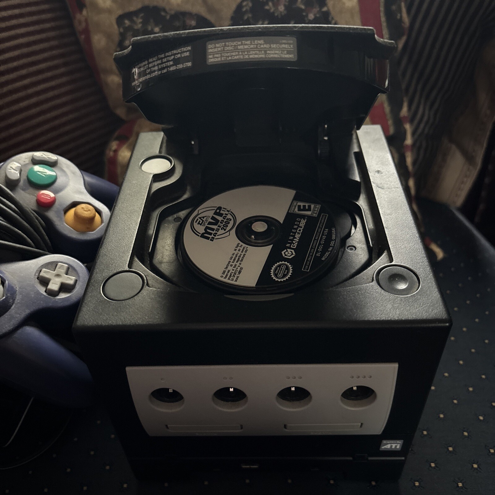 Nintendo GameCube Console Black 2/ControllersBlk&Purple