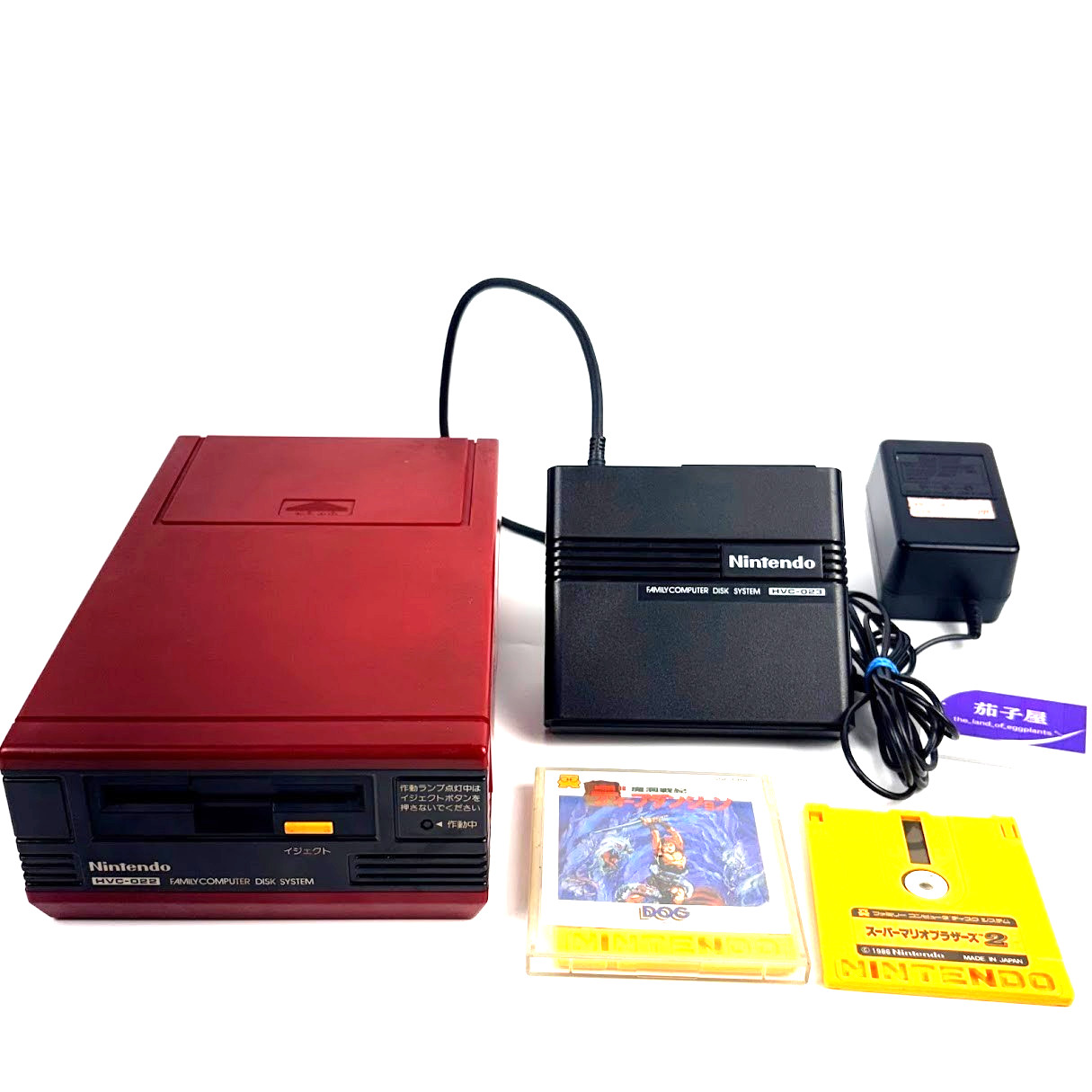 Nintendo Famicom Disk System HVC-022 Red Console Set Belt Replaced Tested JP