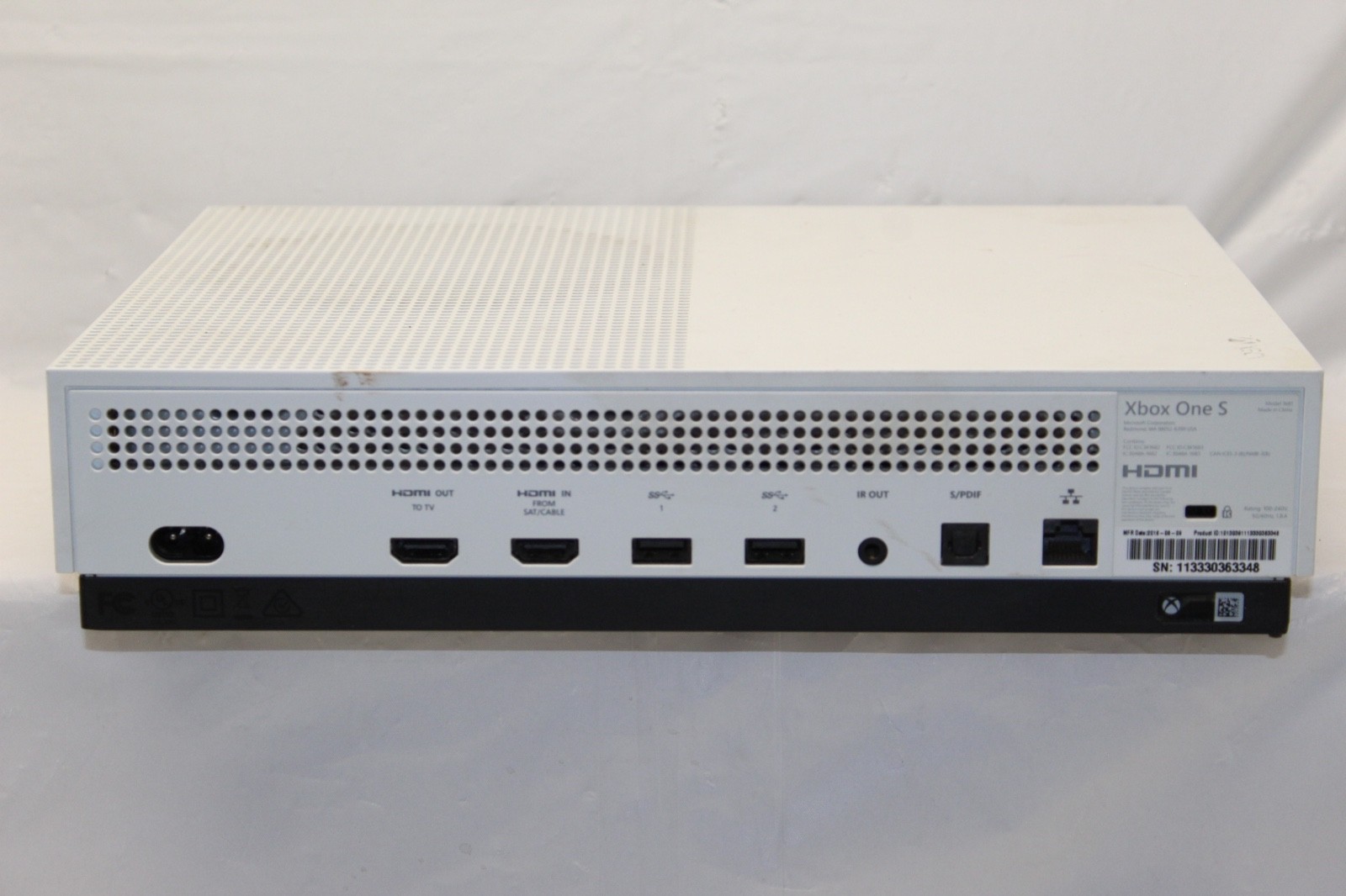 Microsoft Xbox One S White Console W/Controller and Cables RS