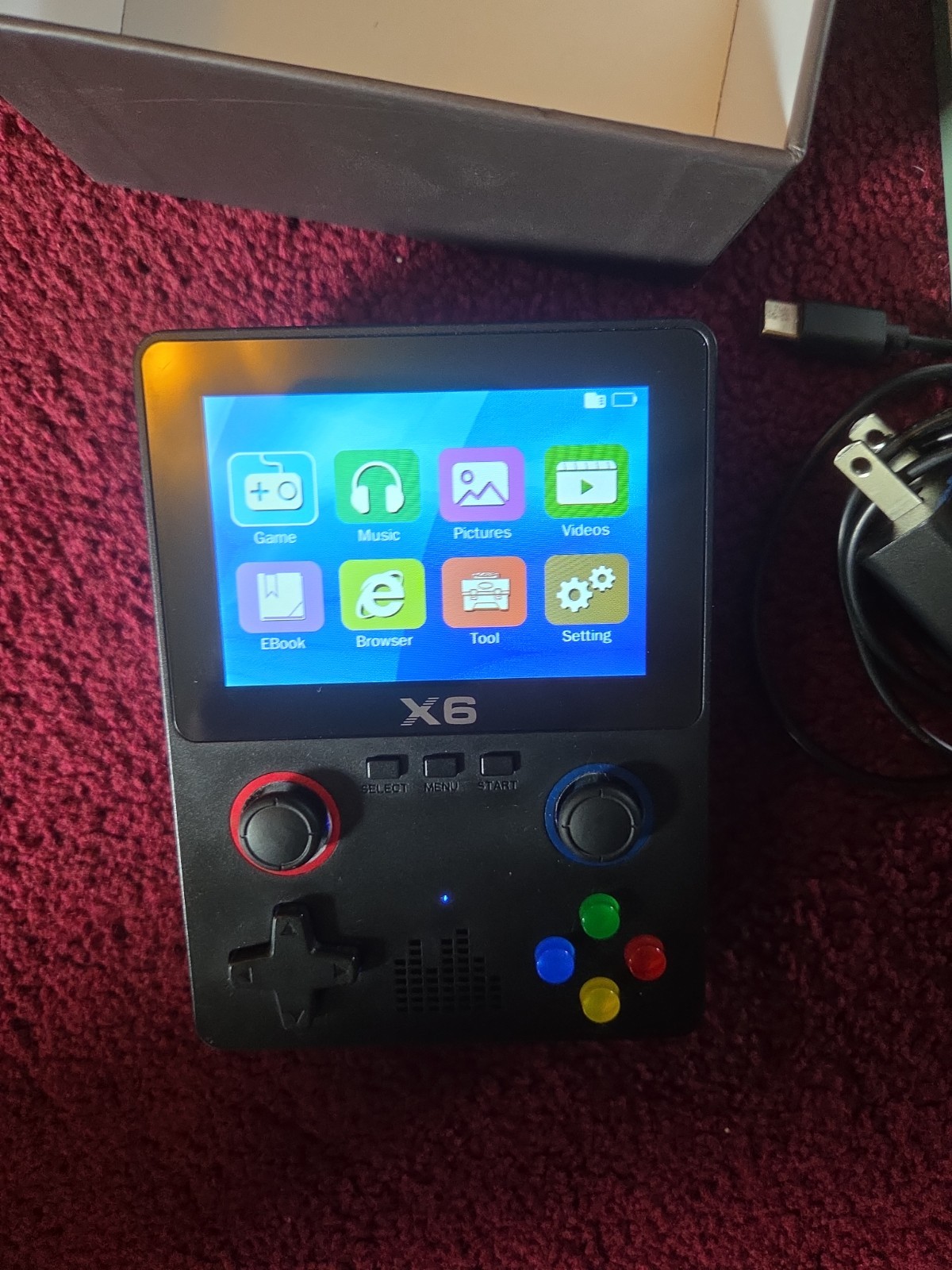 X6 Retro Handheld Game Console 3.5in 640×480 64GB Wi-Fi Mini HDMI Black