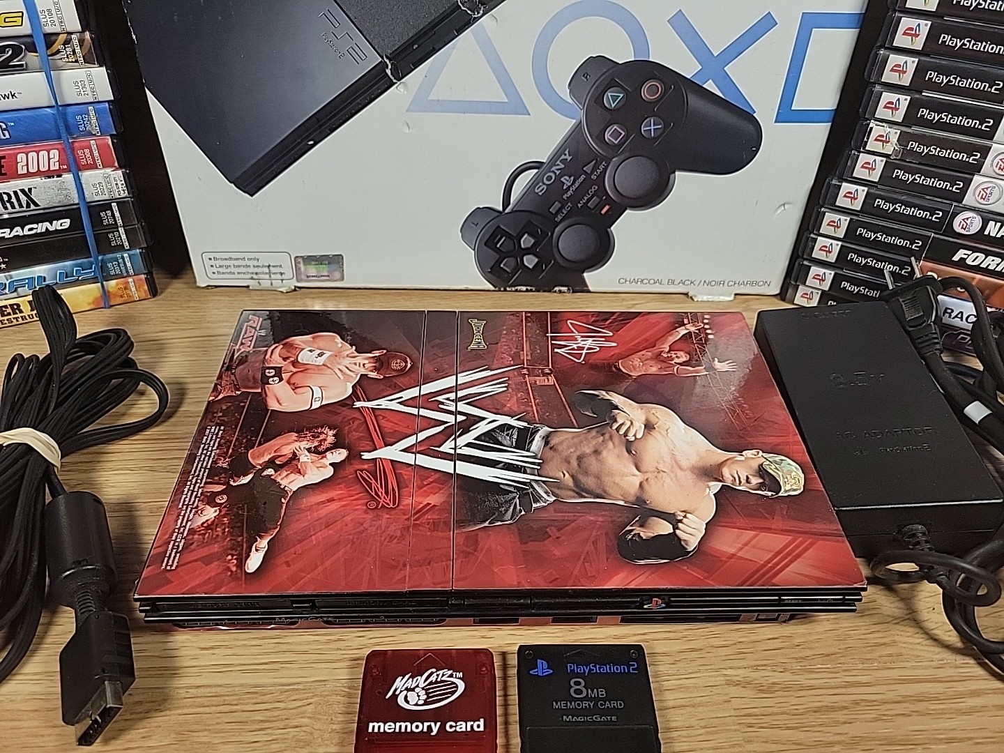 Sony PlayStation 2 Slim Console Bundle With 28 Games and Box READ!