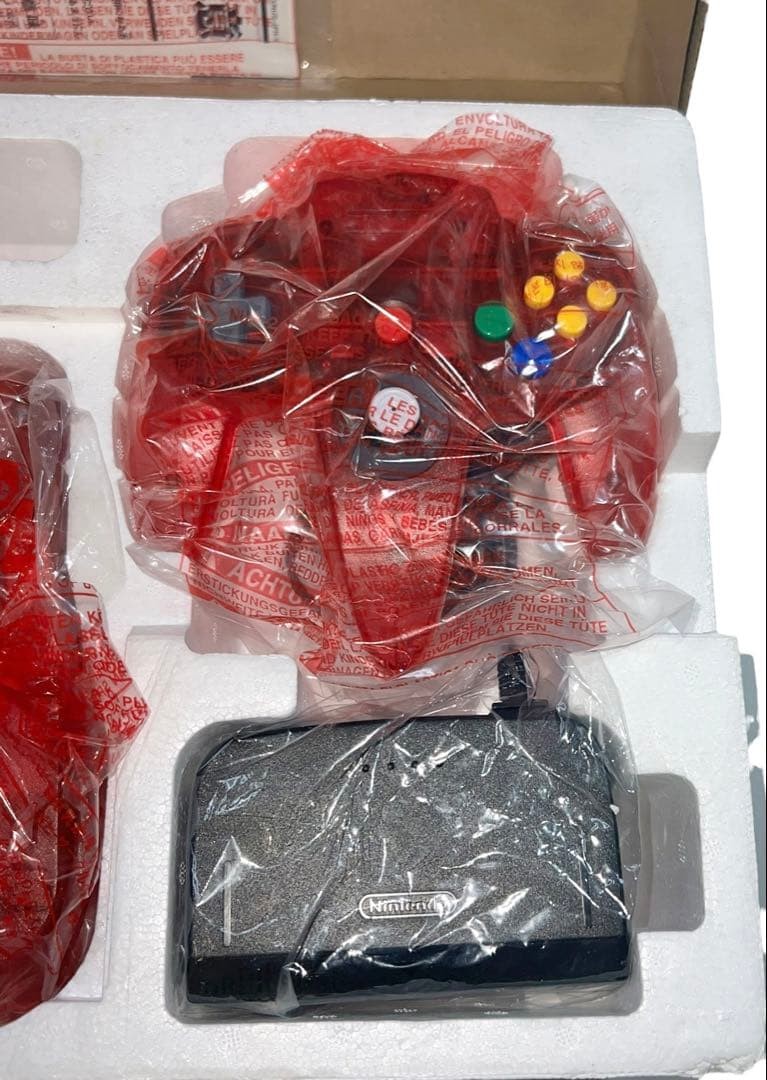 【Mint】Nintendo 64 N64 Game Console System Clear Red Tested w/box