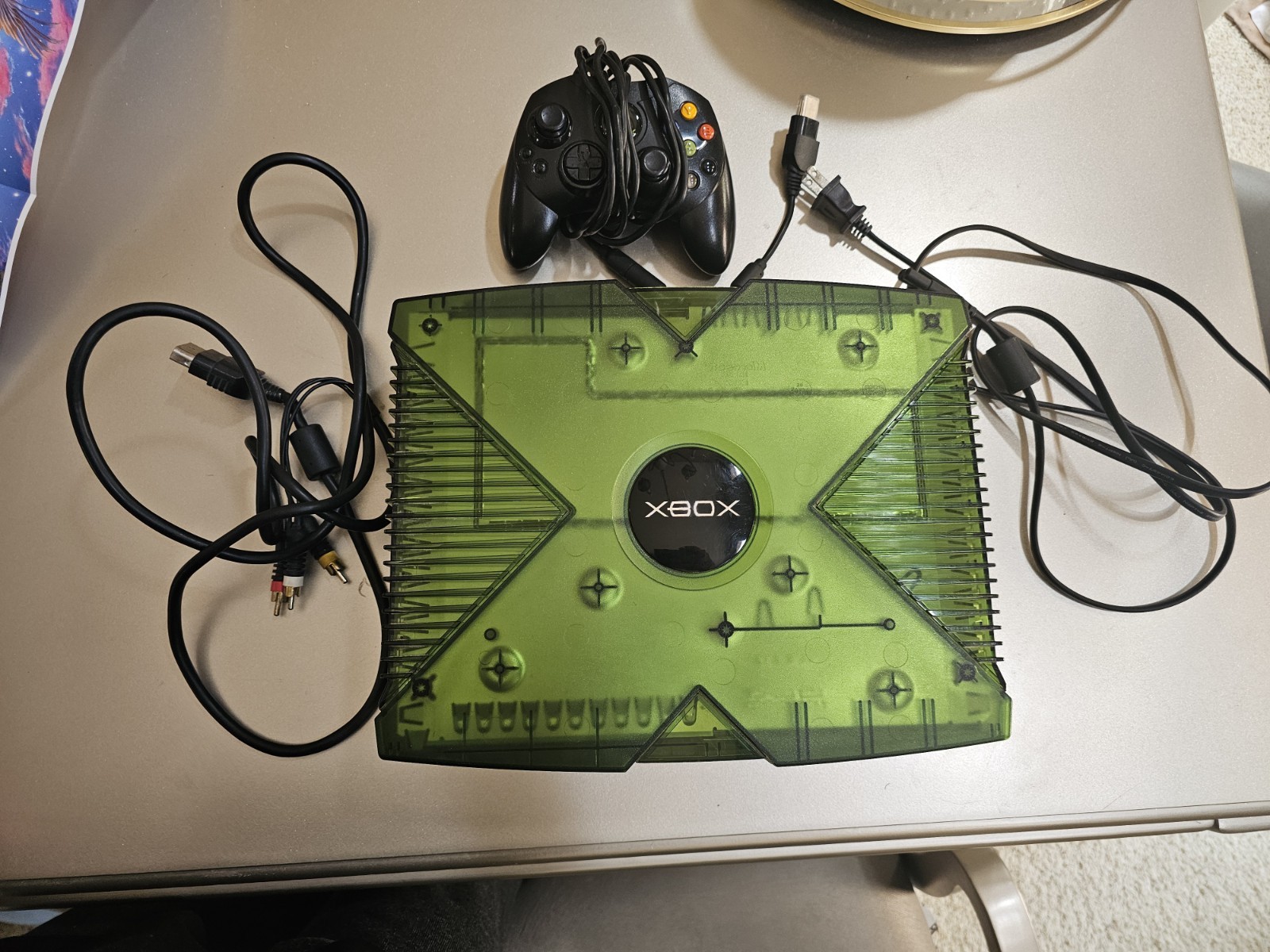 Original Xbox Halo Special Edition Green Console For Parts or Repair Please Read