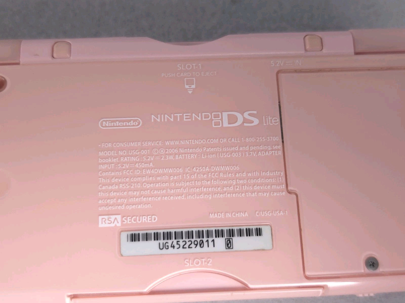 Nintendo DS Lite Console USG-001 with charger – Coral Pink W/6 Games Good Cond.