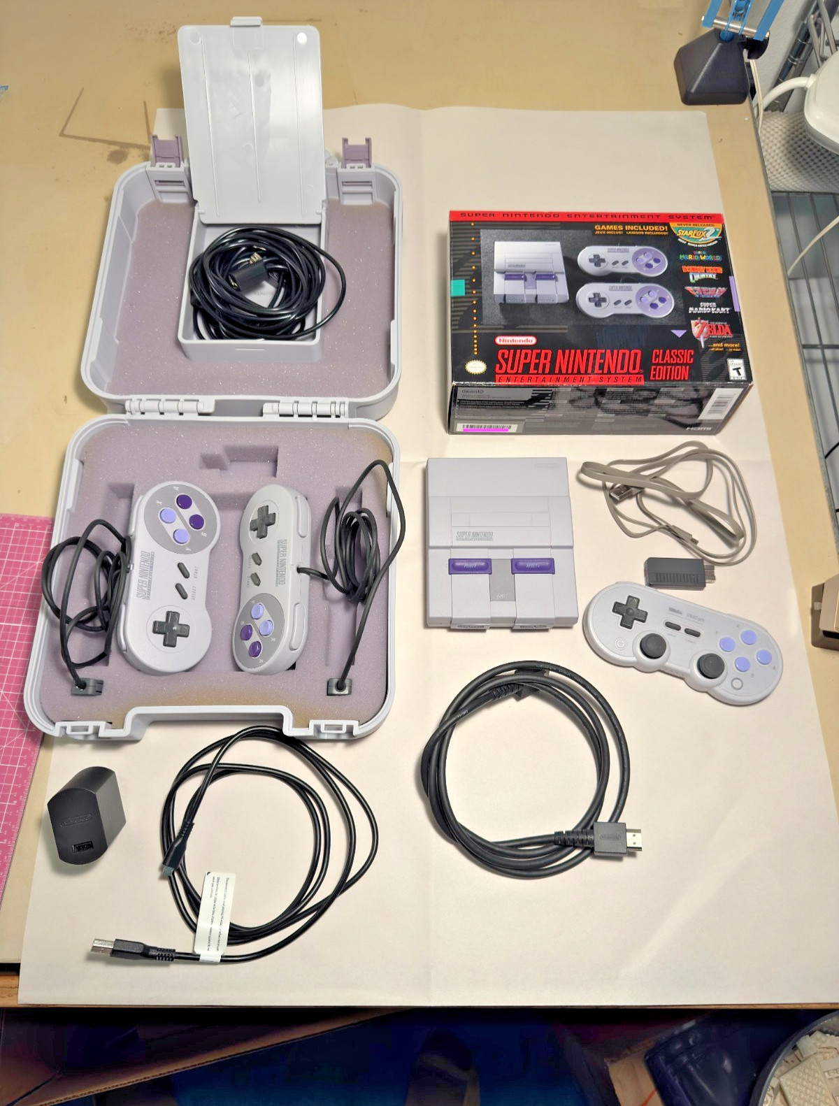 Nintendo SNES Classic Edition Mini Console CLV-201 + 8BitDo PDP Case & More