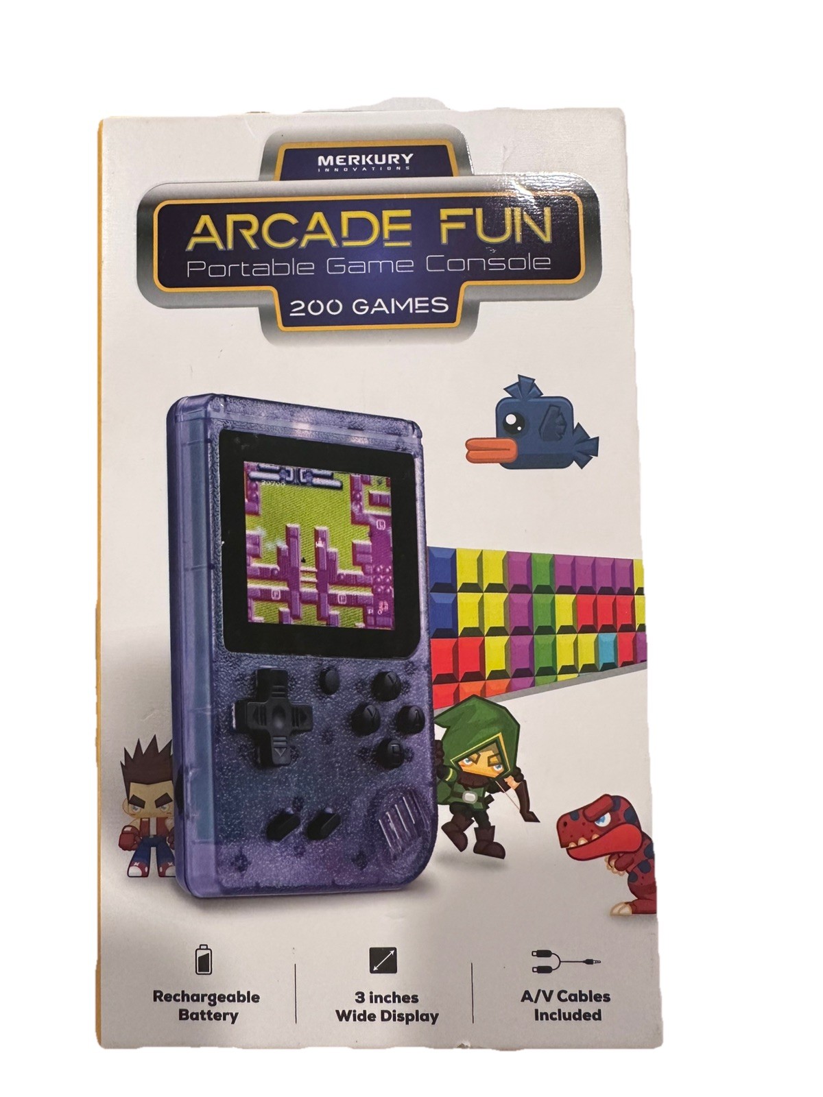 Merkury Innovations Arcade Fun Portable Game Console 200 Games Rechargeable