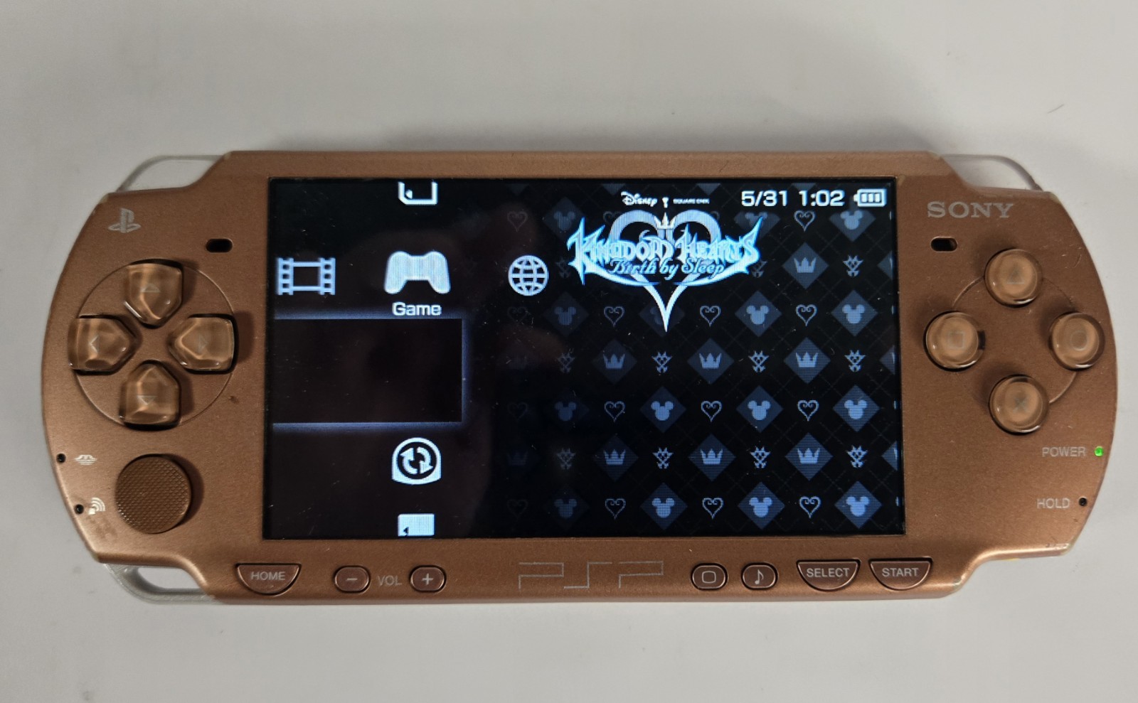 Sony PSP 2000 Matte Bronze Handheld System With 2 Games And Charging Cord Tested
