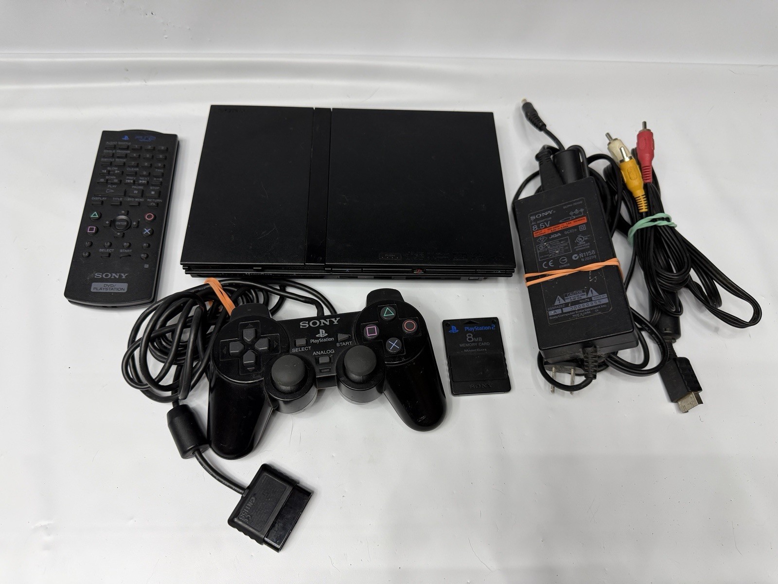 Sony PlayStation 2 PS2 Slim Black Console Bundle –Controller / Cables / 8MB Card