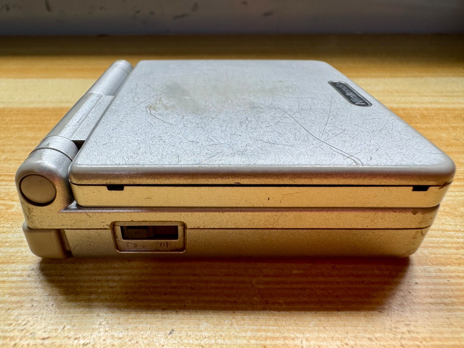 Nintendo Gameboy Advance SP AGS001 Metal Silver Handheld w/ USB Cable & Battery
