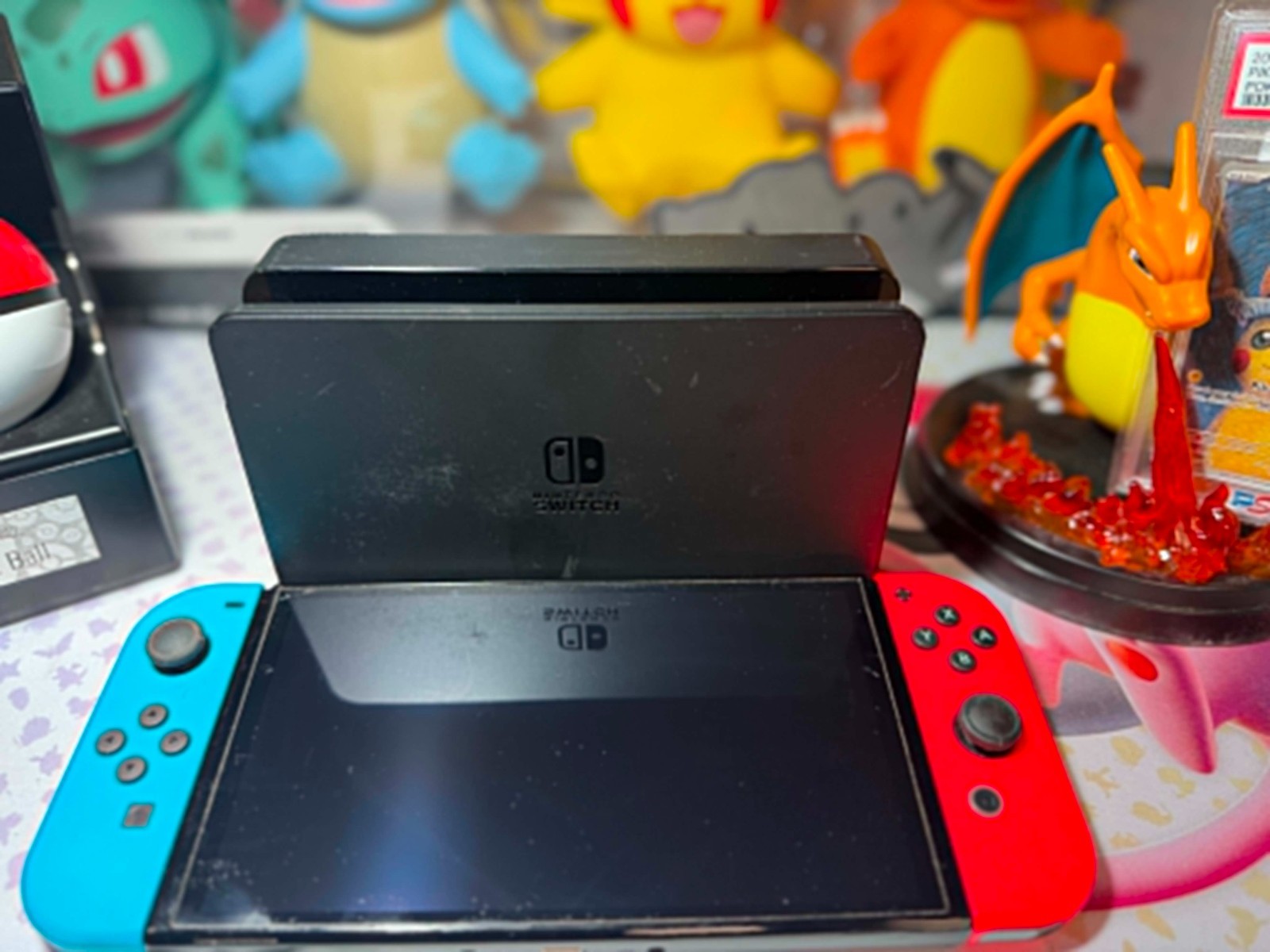 Nintendo Switch OLED Model HEG-001 Handheld Console 64GB – Blue/Red Tested Used