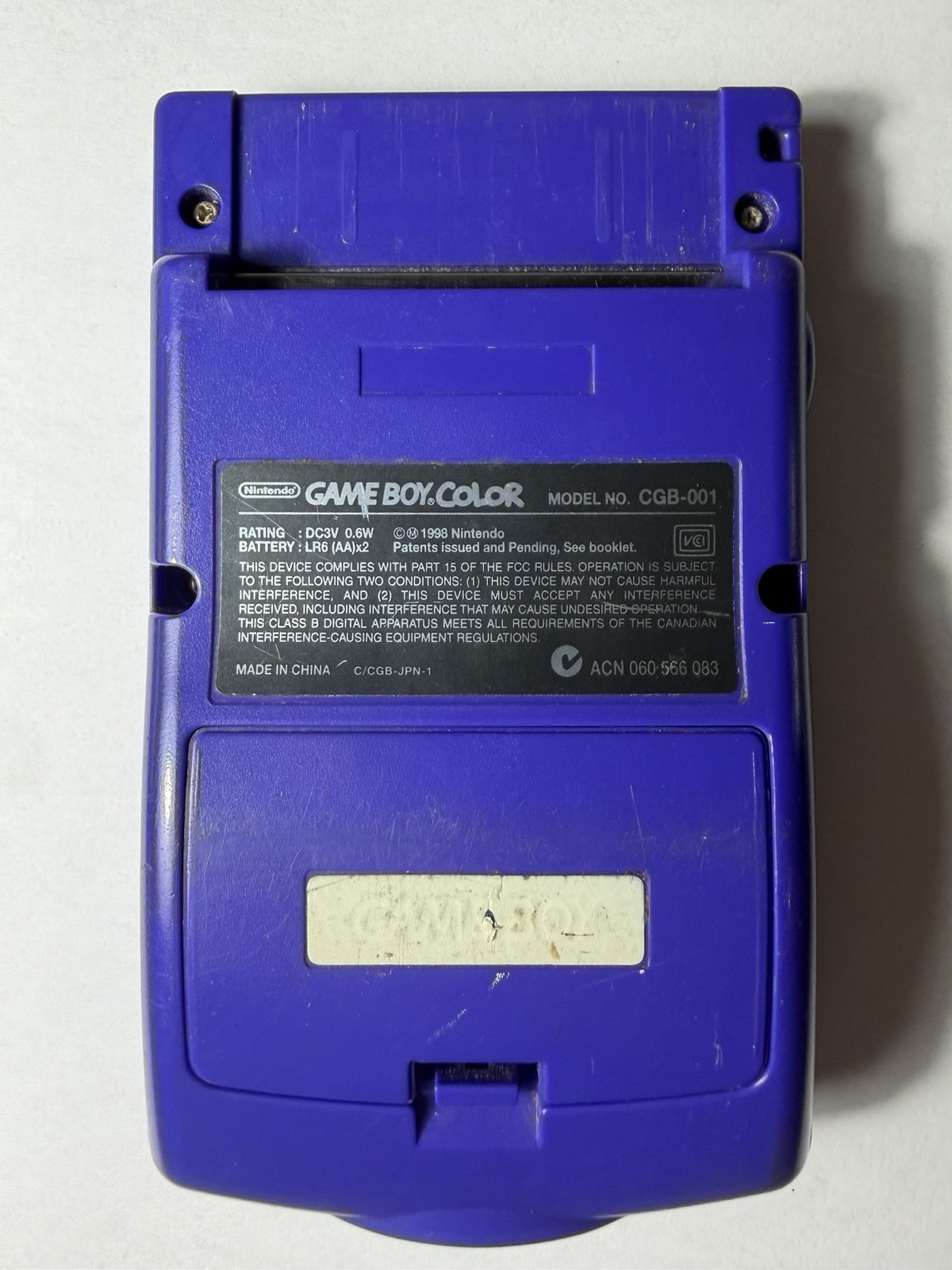 Nintendo Game Boy Color CGB-001 Purple Handheld, Color Screen – No Power