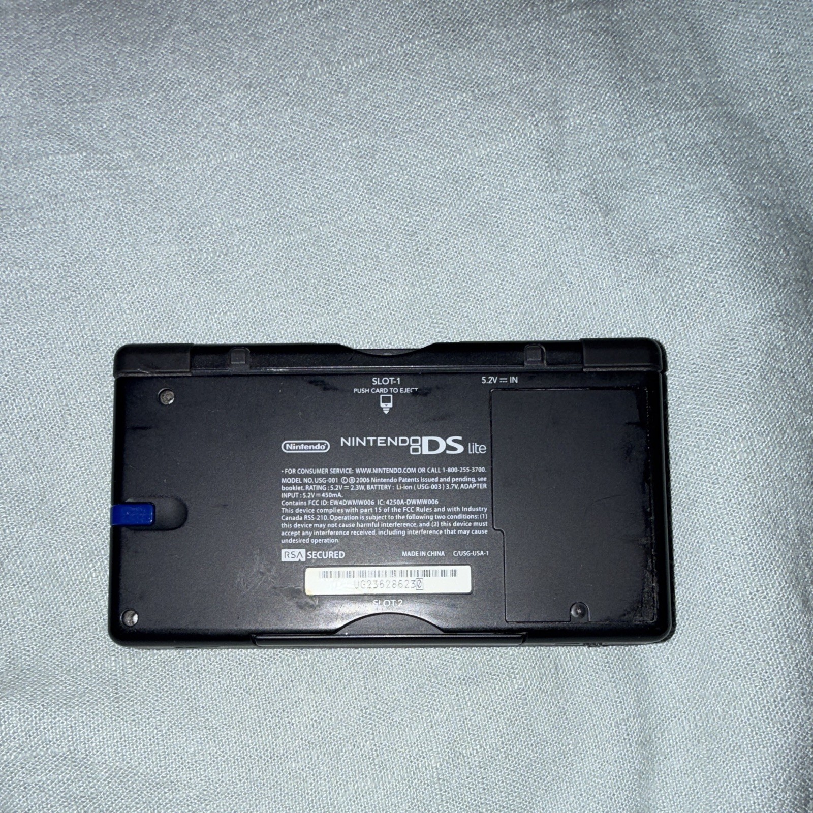 Nintendo DS Lite USG-001 Handheld System Blue/Black Touchscreen NTSC-U/C