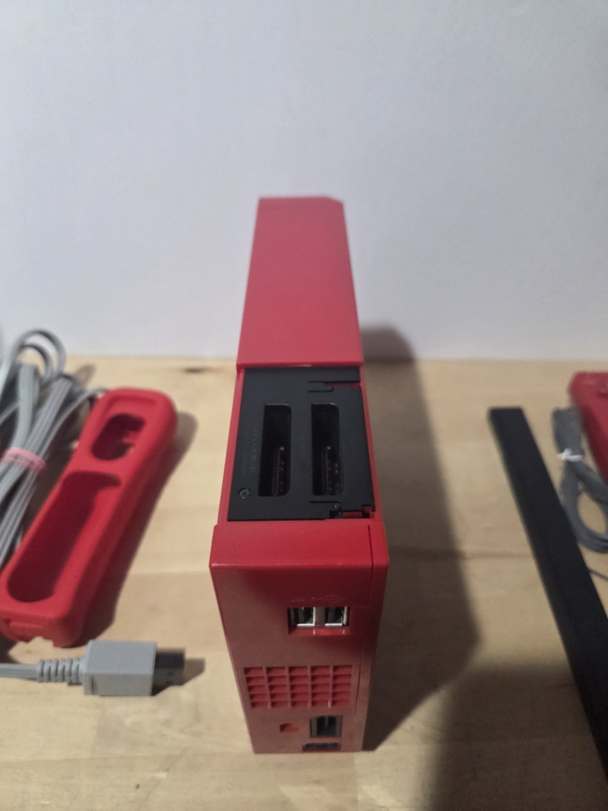 Nintendo Wii Red Console Super Mario With All Cables Tested Motion Controller