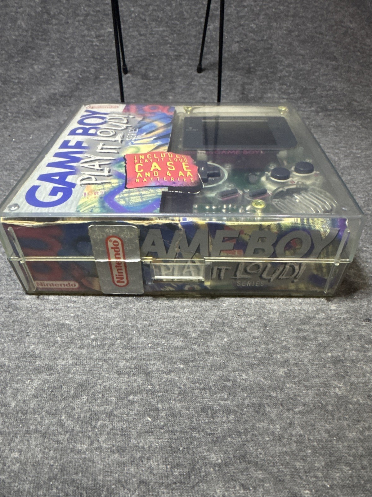 Nintendo Gameboy Clear Transparent Play It Loud DMG-01 And Case 3