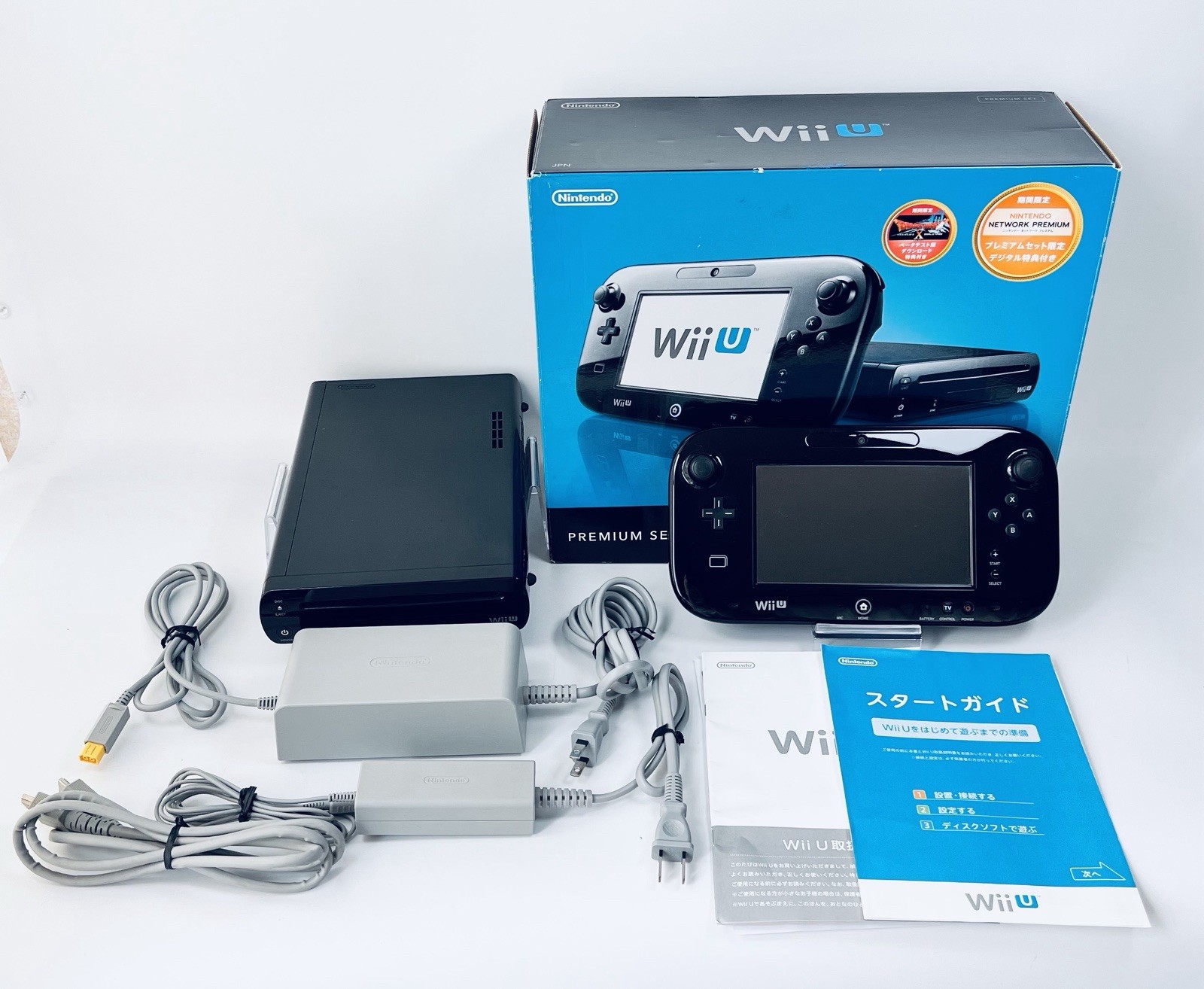 Nintendo Wii U Premium Set 32GB Black Console Japan Ver. Complete Boxed Tested