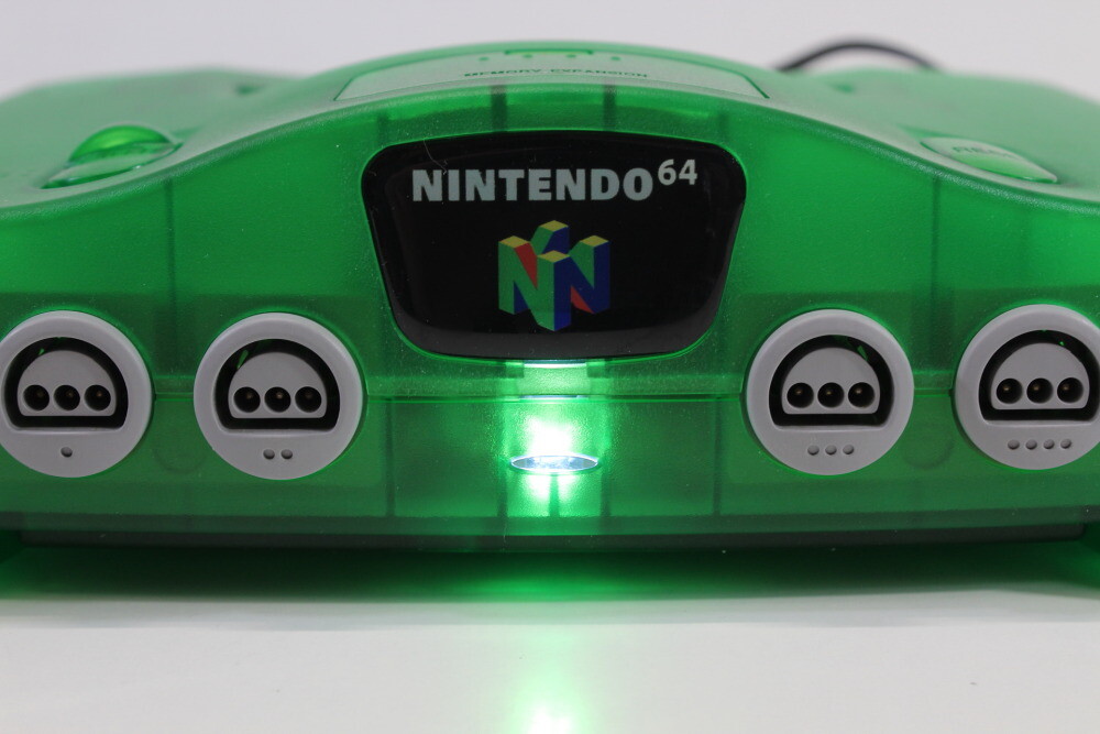Nintendo 64 Clear Jungle Green Console NTSC REGION FREE N64 Controller AC AV LED