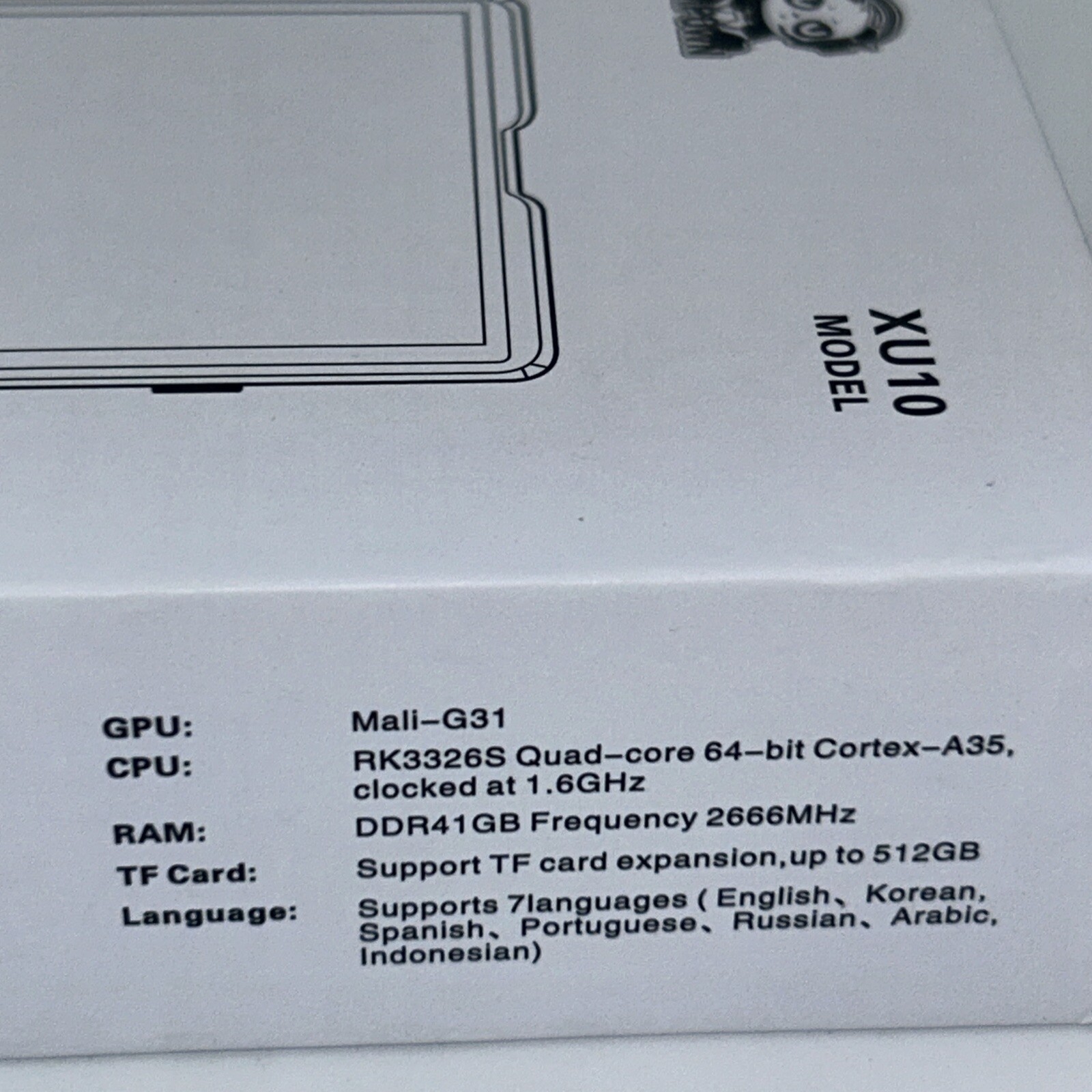 XU10 * RK3326S 64bit A35 3.5inch * IPS Handheld Game Console * NEW * Gray