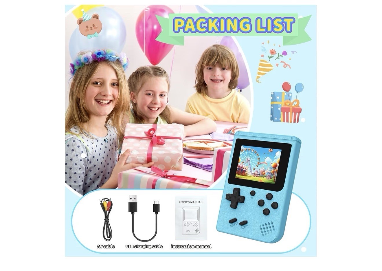 Retro Gaming Console Portable Console with 3.0 in IPS Screen 400 Classic Games