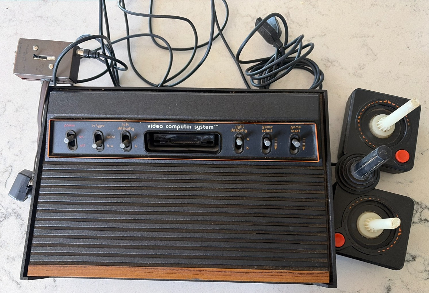Atari CX-2600 Video Game Console 2 Joysticks RF Coax Connector 16 Games UNTESTED