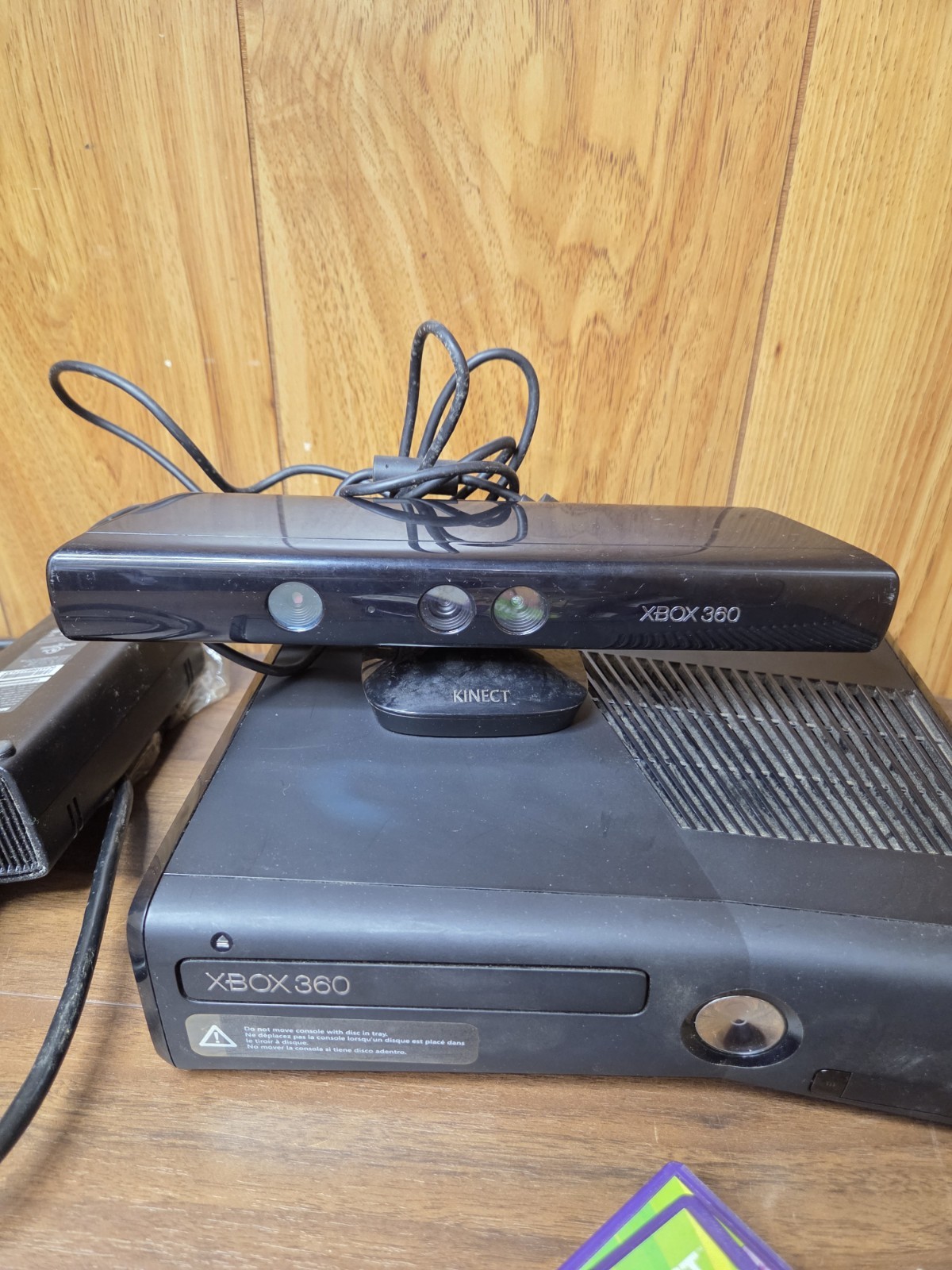 Xbox 360 S Slim Black Model 1439 Console Power Adapter Kinect 2 Games Lot WORKS