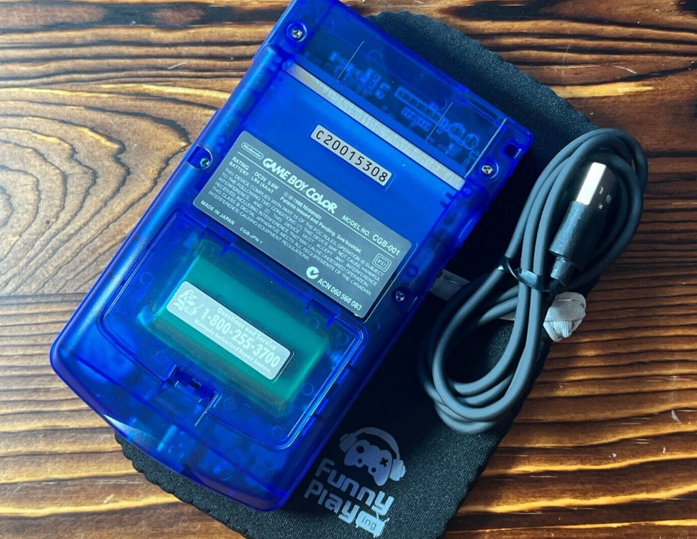 Clear Blue 💎 FPGBC Gameboy Color GBC Funnyplaying XL IPS Screen USB-C Console