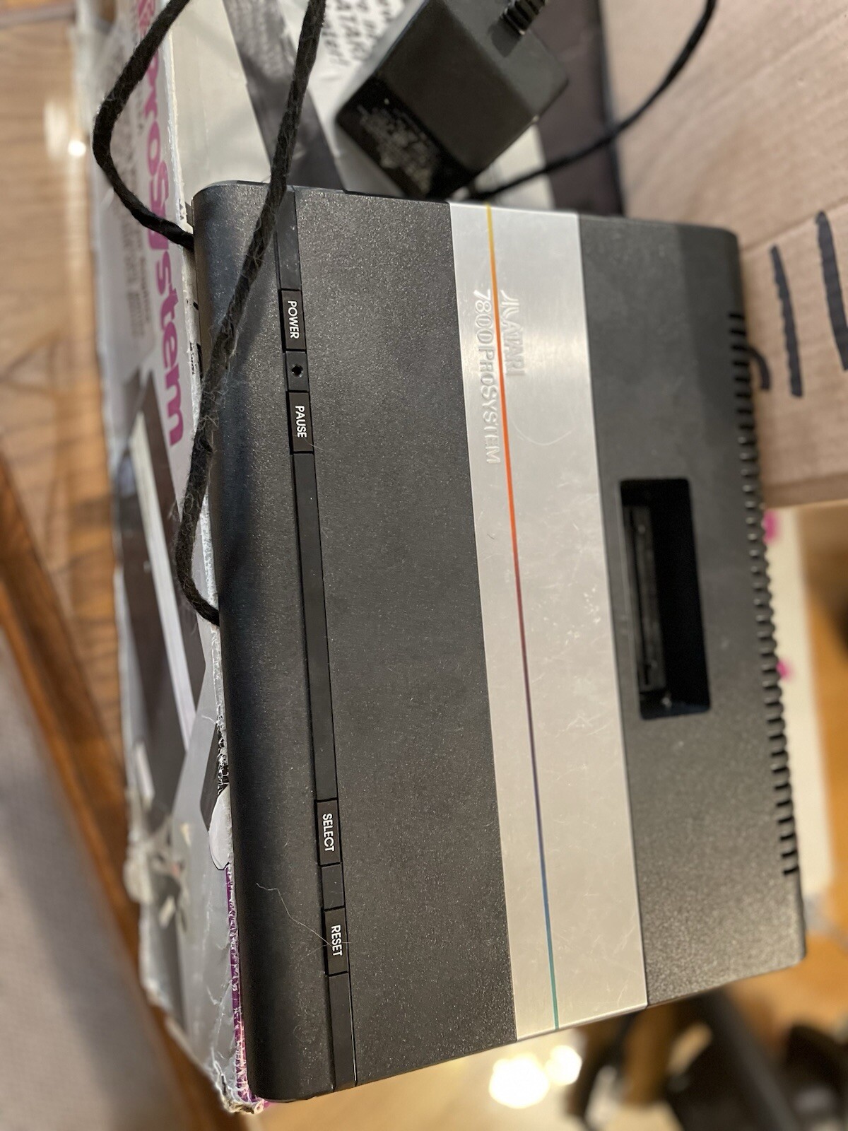 Atari 7800 Console Pro System w/ 2 OEM Controllers & Cables – TESTED & WORKING!