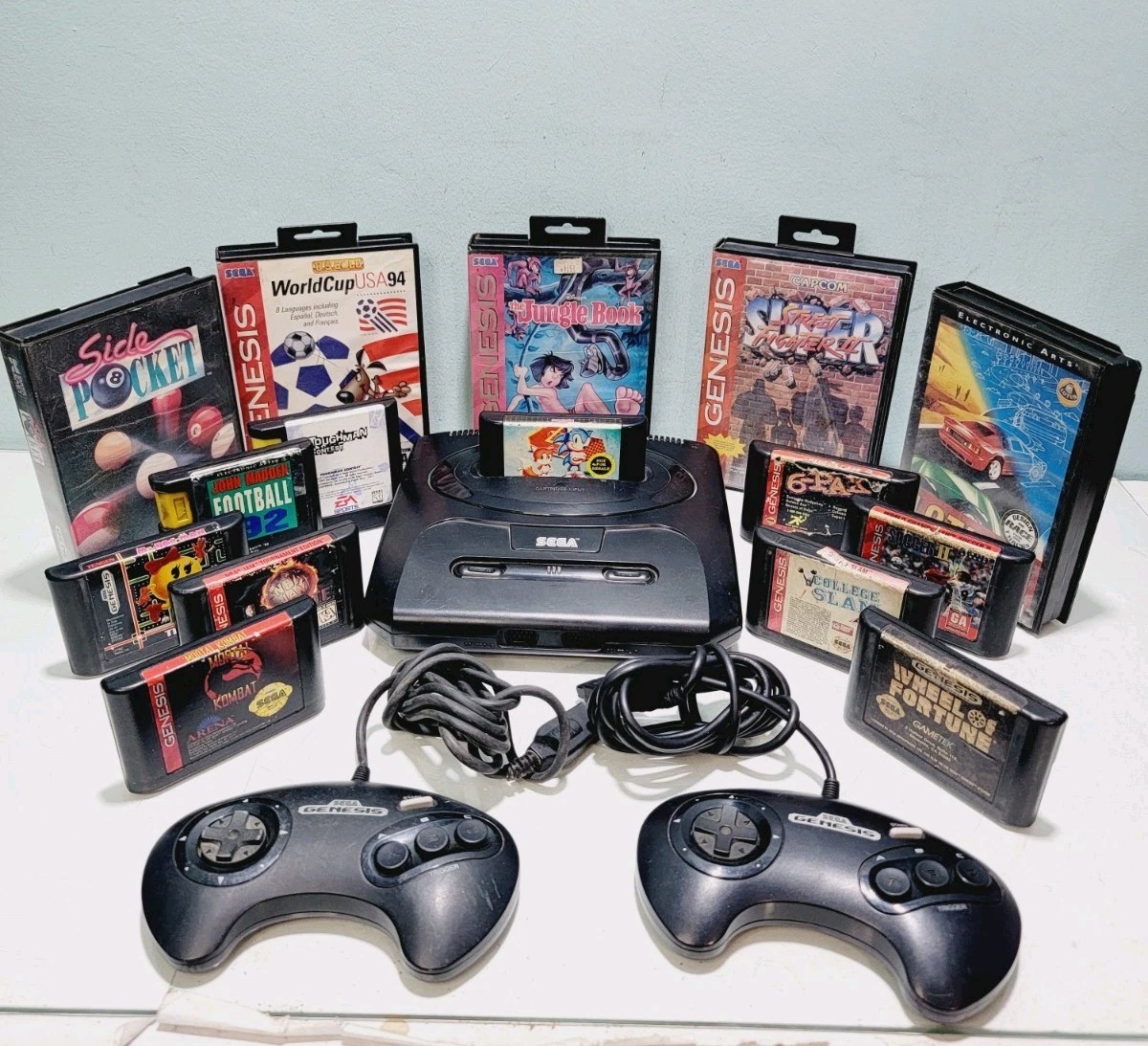 Sega Genesis Console Bundle With 2 Controllers and 15 Games