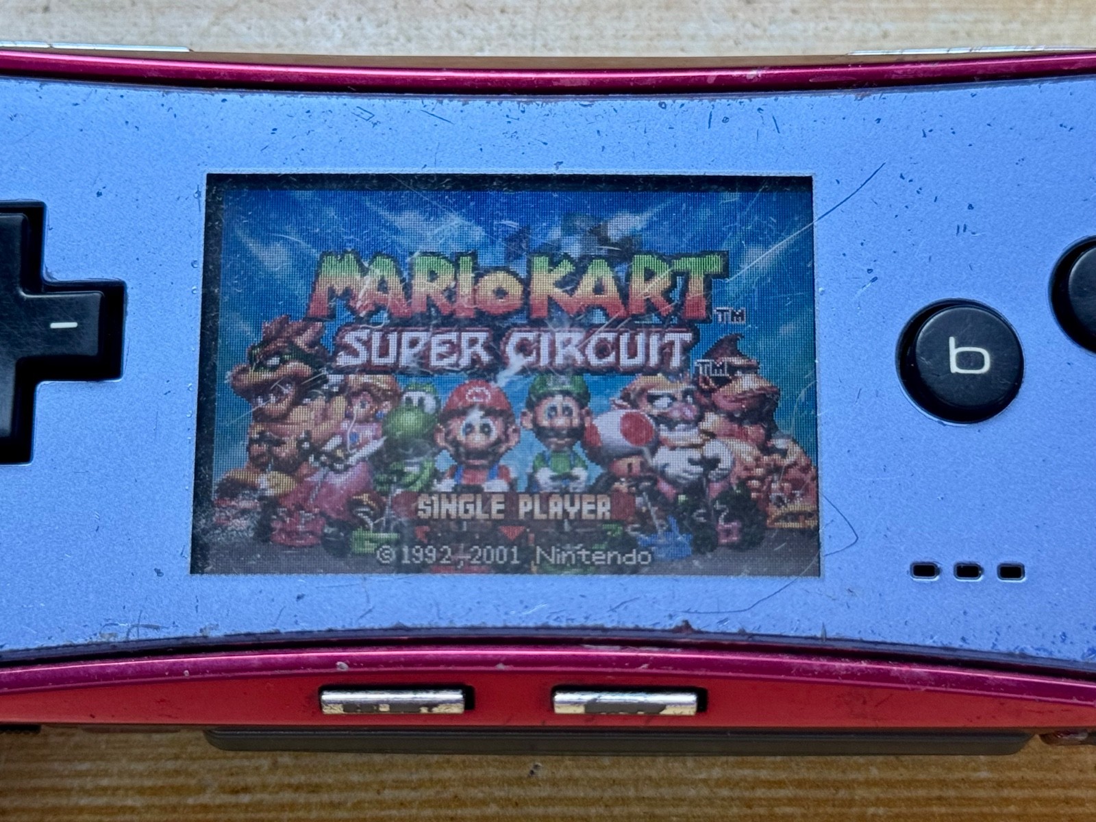 Nintendo Gameboy Micro OXY-001 Pearl Ocean Ice Blue/Red Handheld System Console