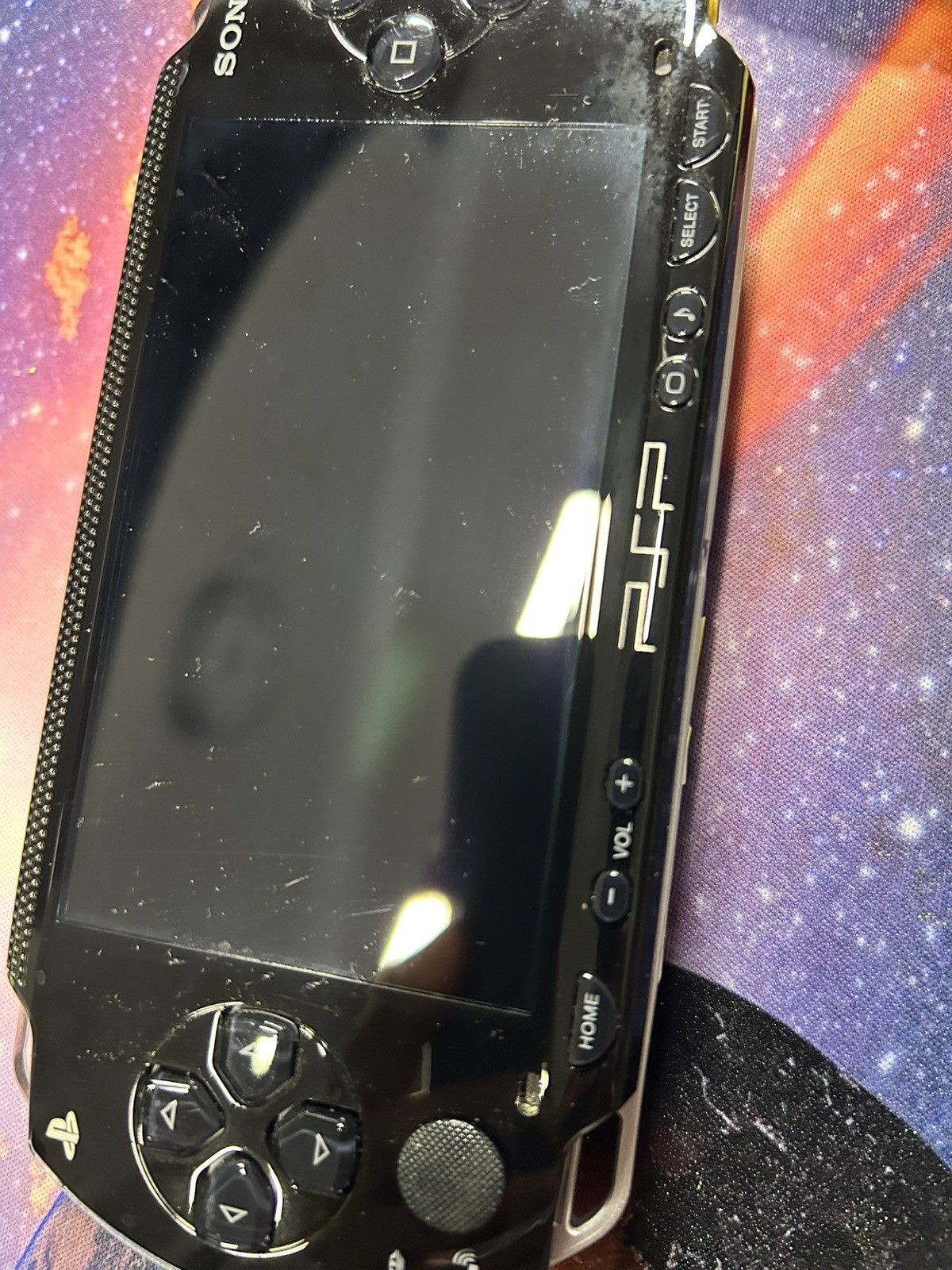 Sony PSP 1000 Black Console 32MB, Extra Battery Case Very Light SCRATCHES