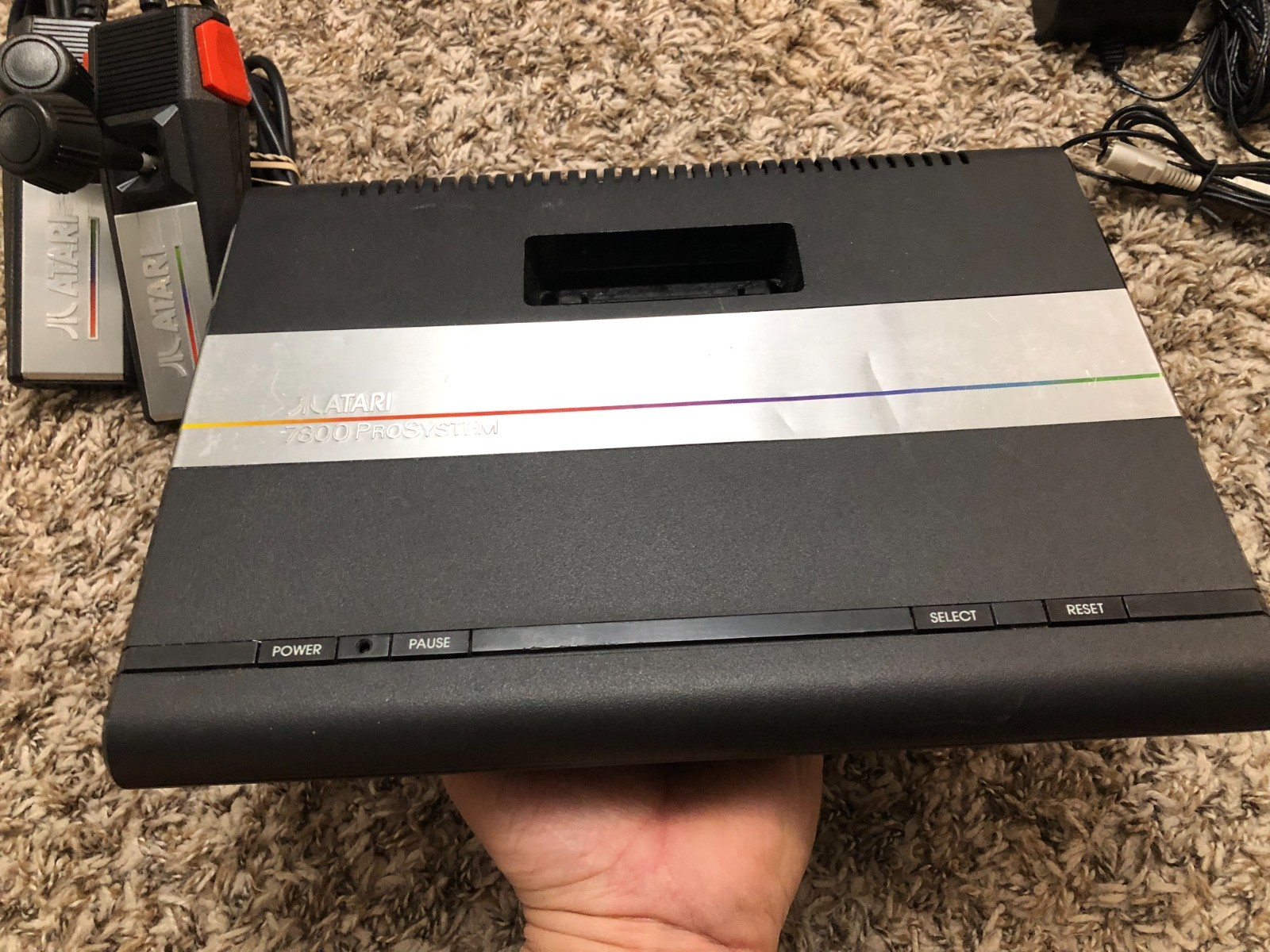 Atari 7800 Console with 2 Proline Controllers Cleaned and Tested Working