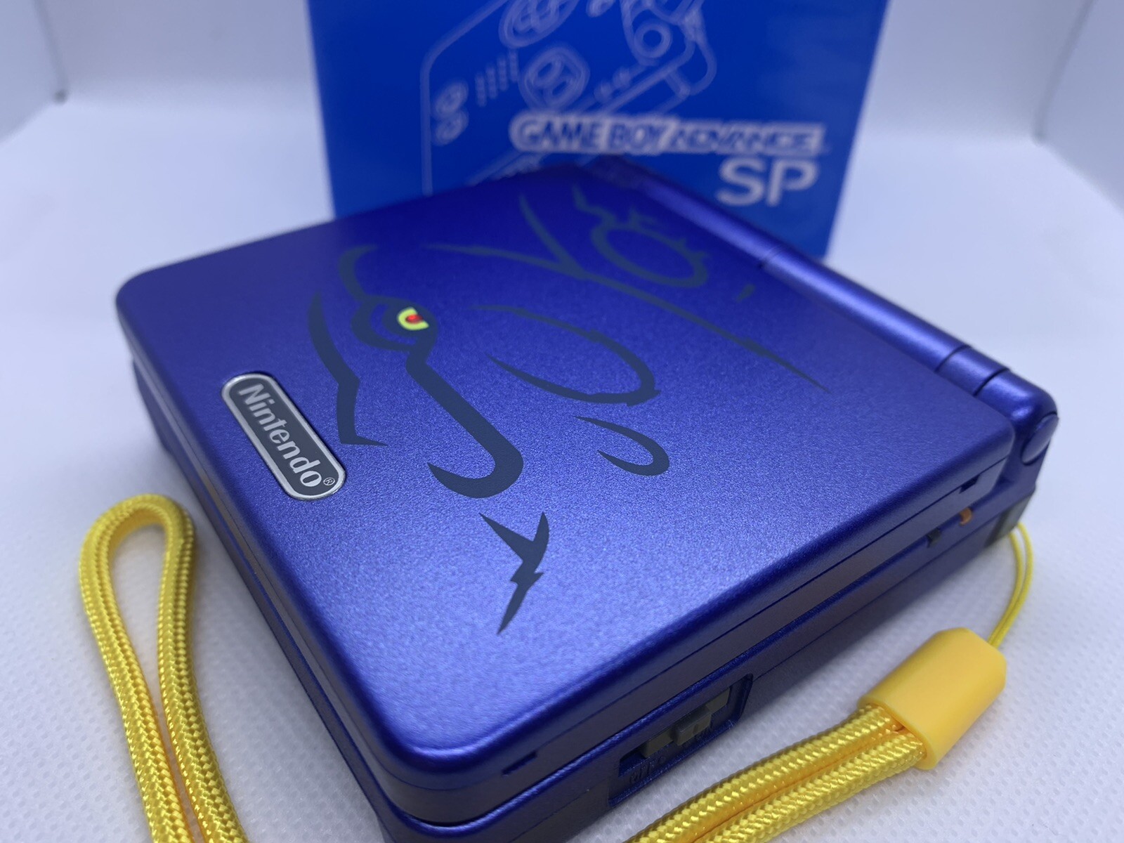 Kyogre GBA SP Gameboy Advance SP IPS V2 – Charger, Custom Power LED & EYE