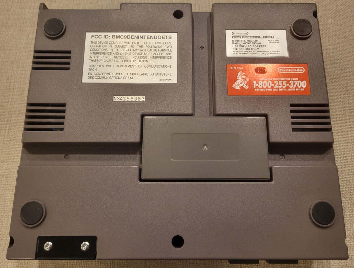 Nintendo Entertainment System NES Console Only (NES-001) No Composite Video READ
