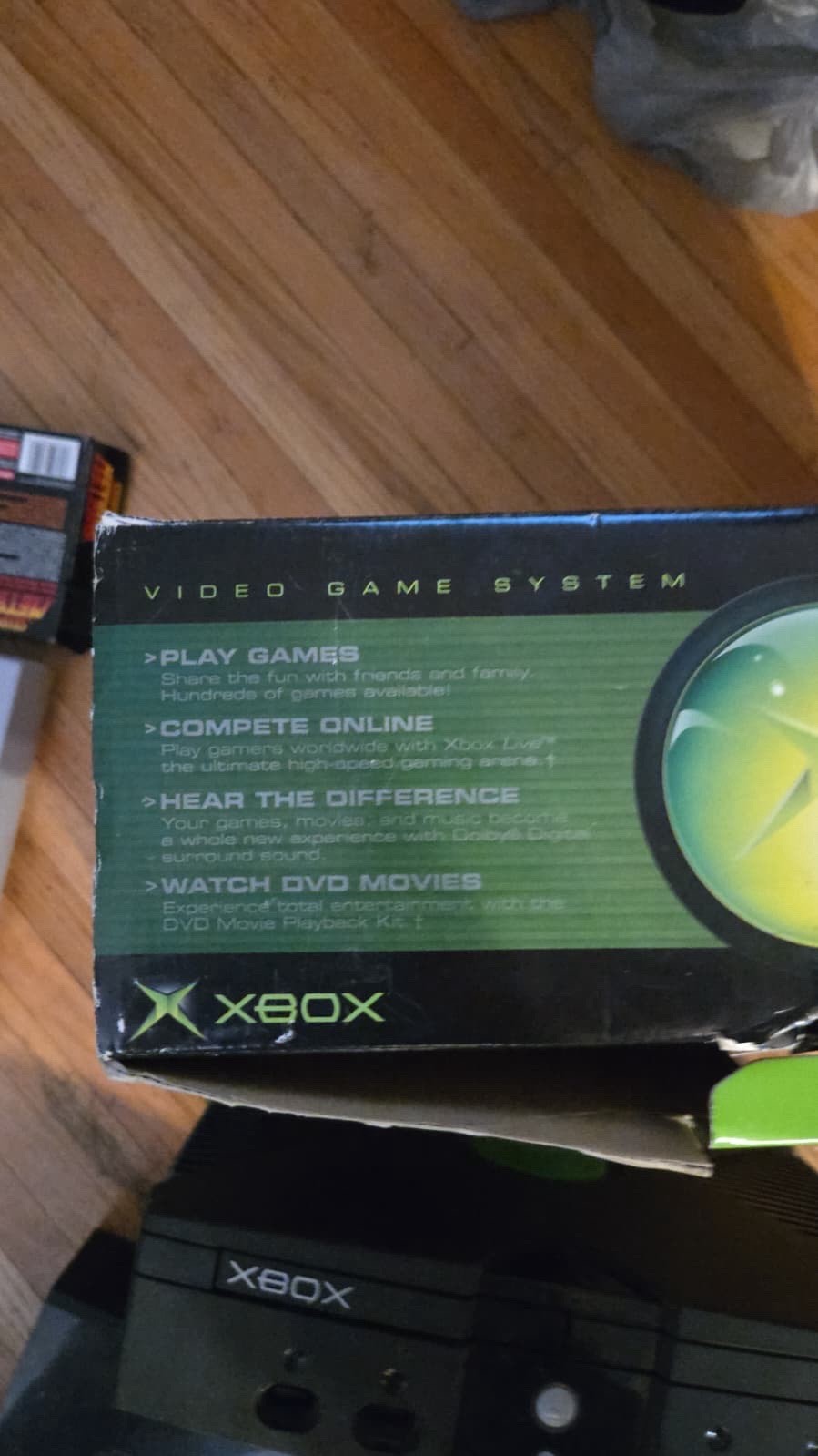 Microsoft Xbox Original Console Black with Box Component RCA Compete Online