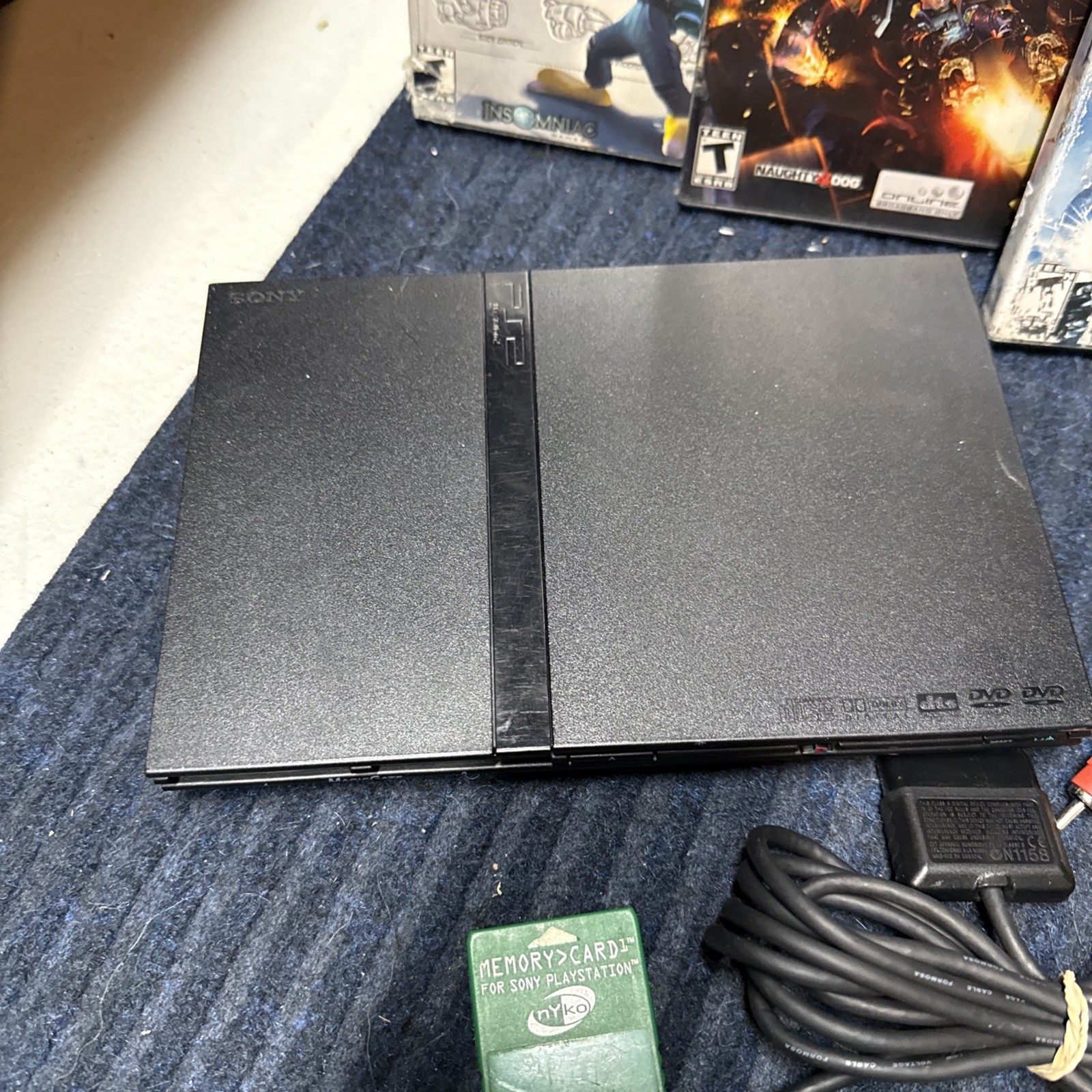 Sony PlayStation 2 PS2 Slim Console SCPH-75001 Bundle OEM Controller + Cables