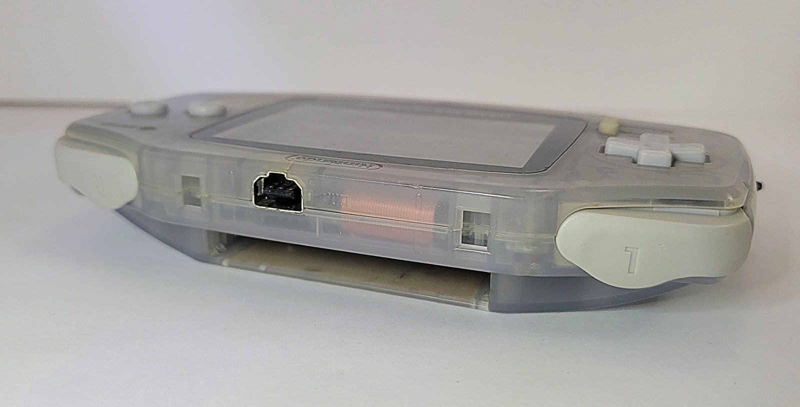 Working Nintendo Game Boy Advance Console in Clear Glacier with No Battery Cover