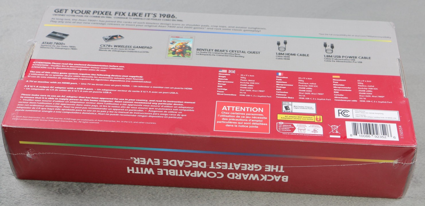 Atari 7800 Plus Video Game Console Wireless Controller New Crystal Quest Game E