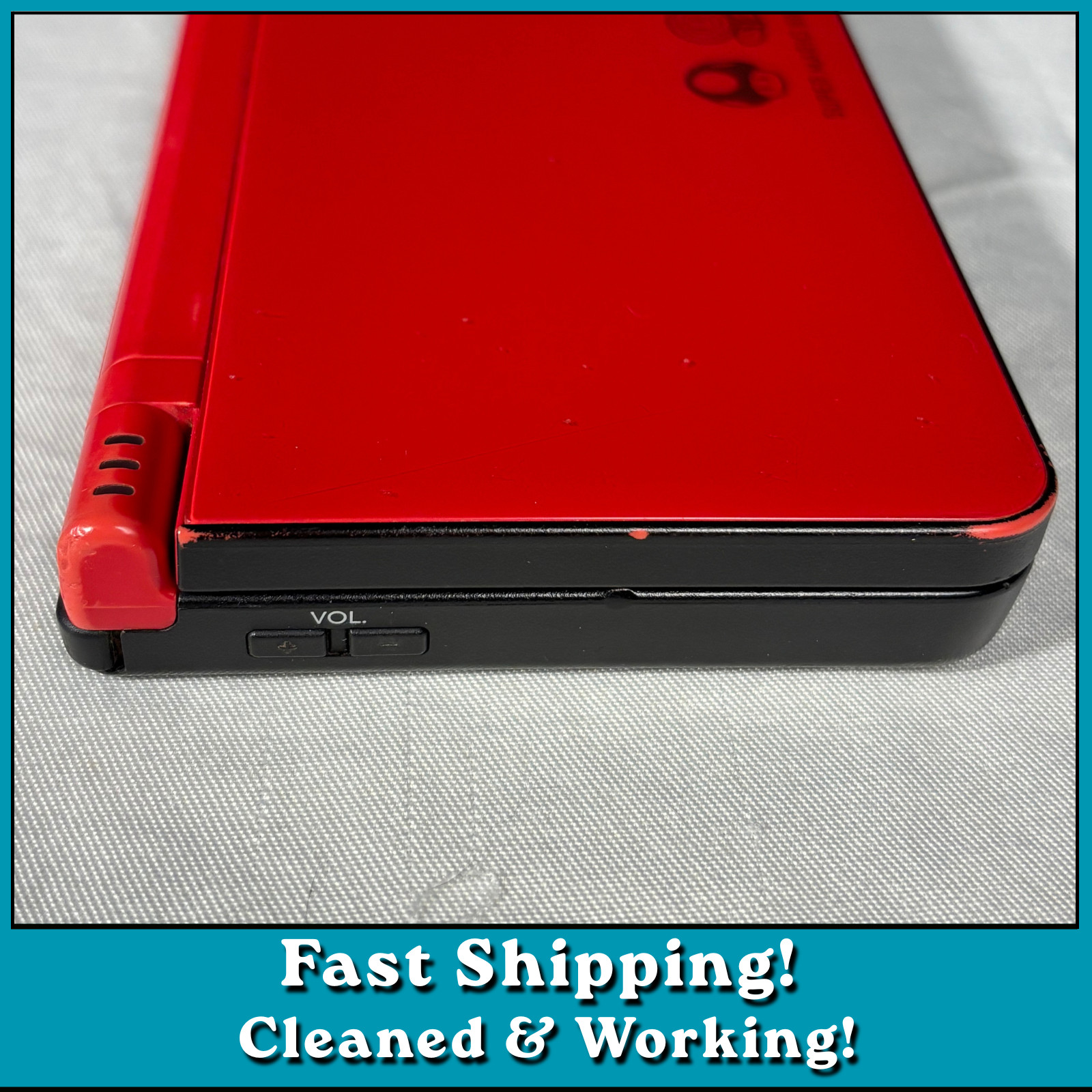 Nintendo DSi XL 25th Anniversary Super Mario Red Handheld UTL-001 Tested W Game!