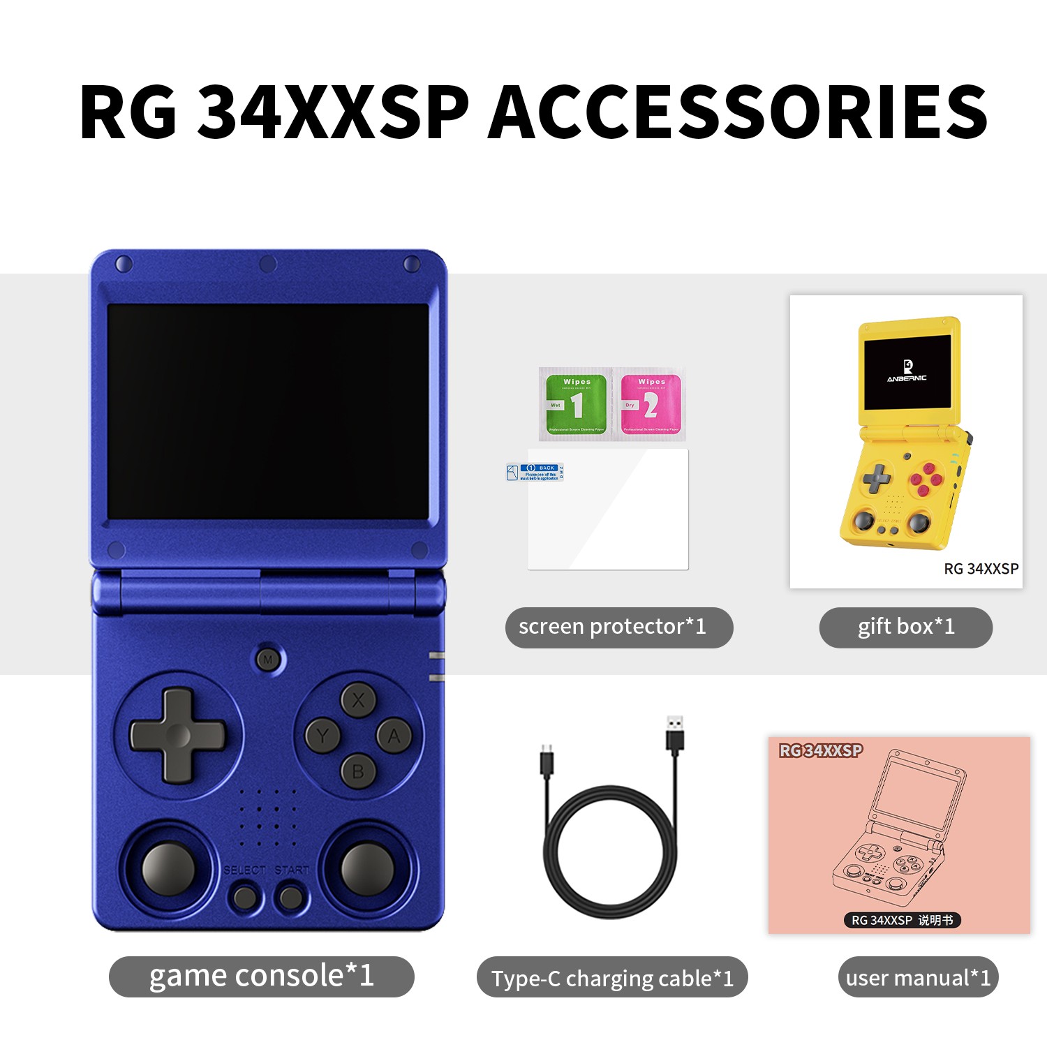 ANBERNIC RG 34XXSP Handheld Retro Game Console 3.4-inch H700 3300mAH Linux Gifts