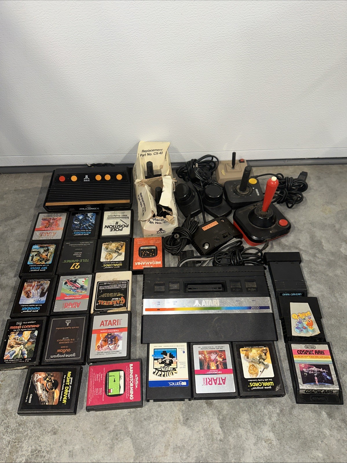 Atari 2600 Junior Jr Console System Bundle 21 Games 7 Joystick Lot Untested