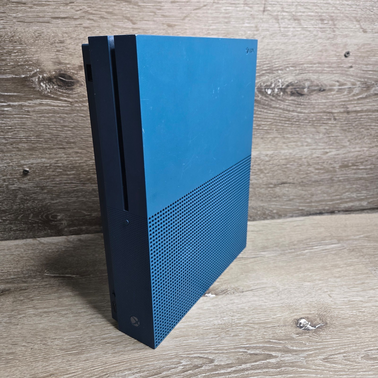 Microsoft Xbox One S Console 1681 Teal Blue Complete Set Controller Rare Limited